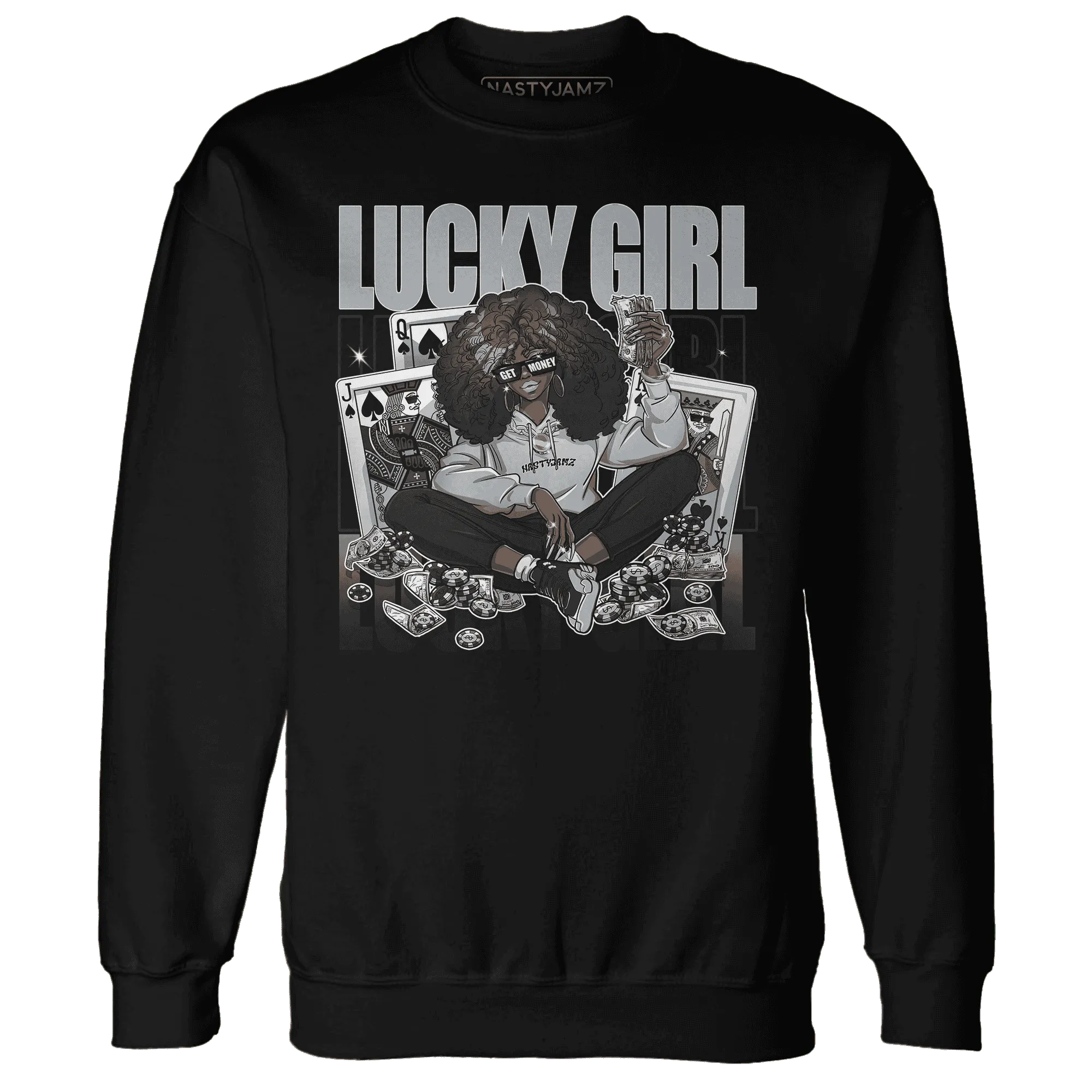 NastyJamz-Wolf-Grey-12s-Sweatshirt-Match-Lucky-Girl-