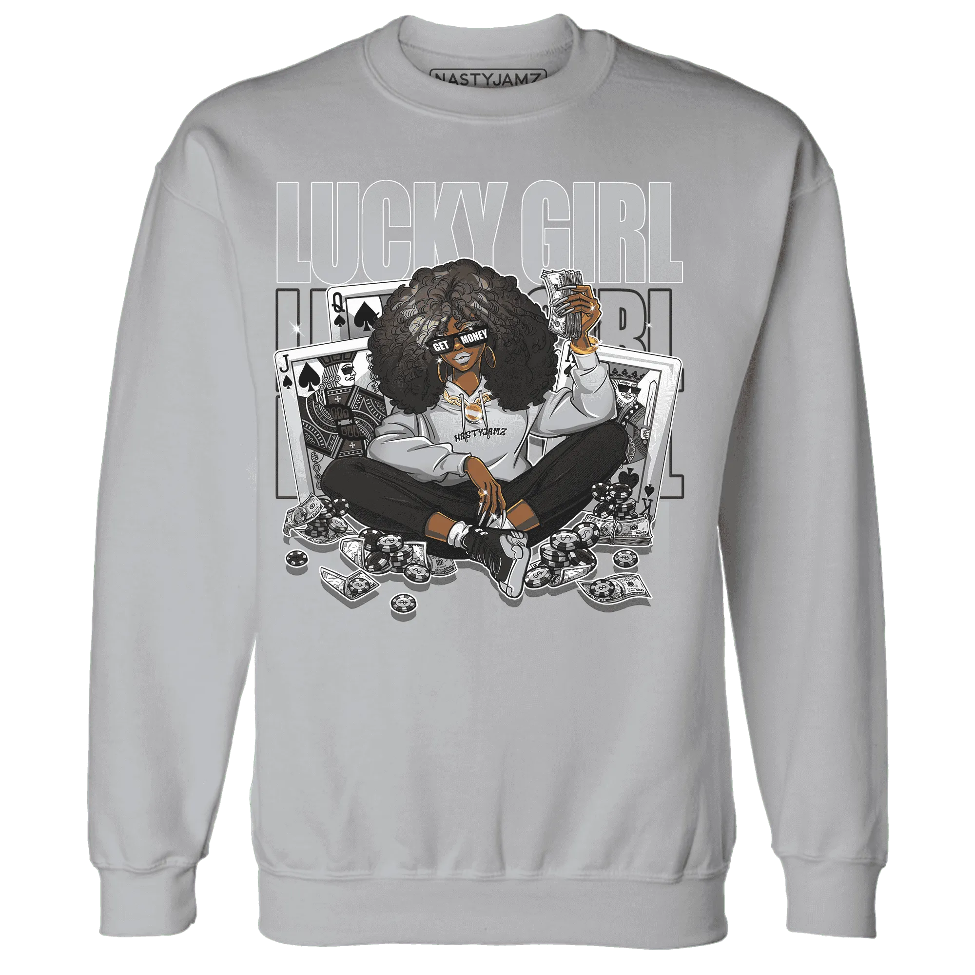 NastyJamz-Wolf-Grey-12s-Sweatshirt-Match-Lucky-Girl-