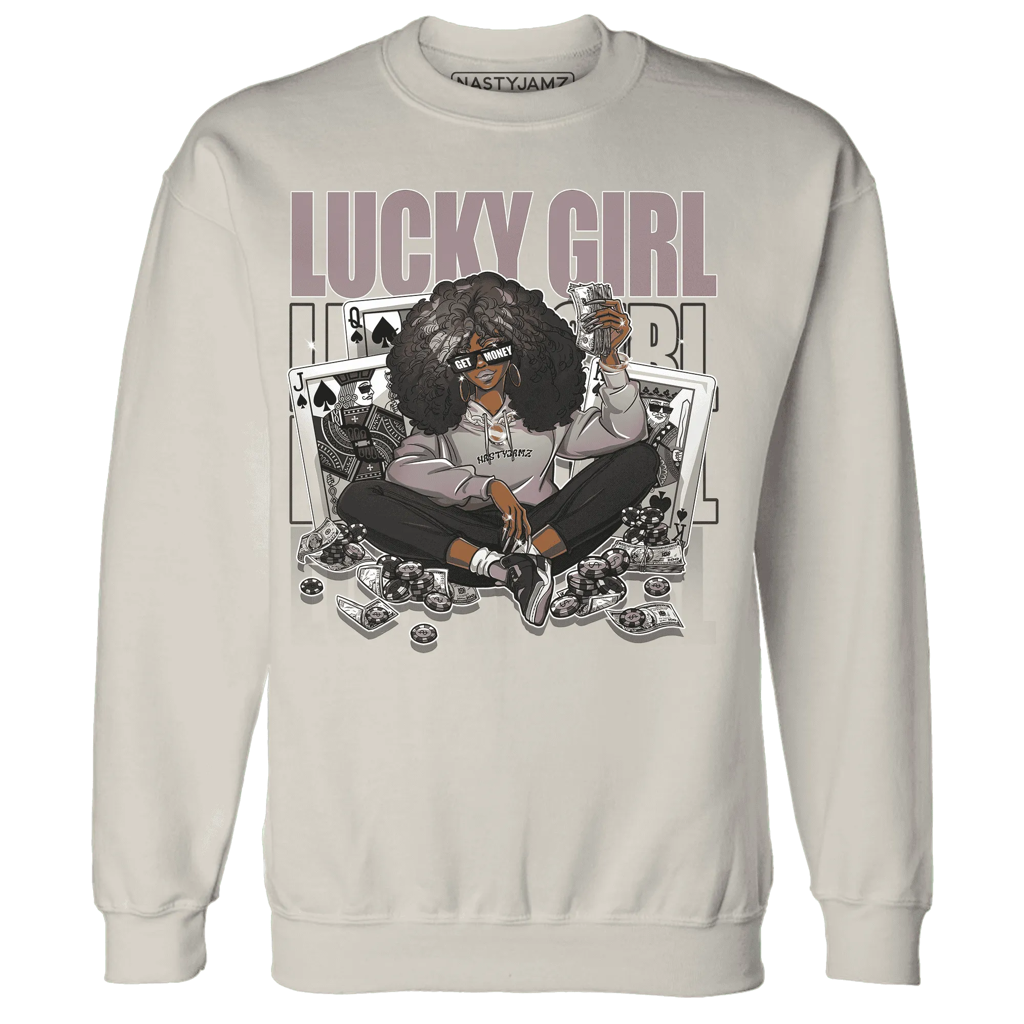 NastyJamz-Black-Violet-Ore-3s-Sweatshirt-Match-Lucky-Girl-