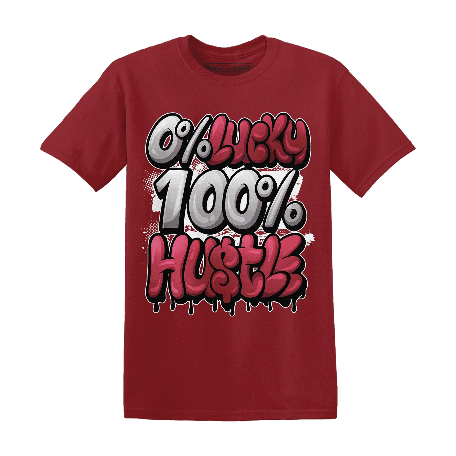 High-85-Metallic-Burgundy-1s-T-Shirt-Match-Lucky-Hustle