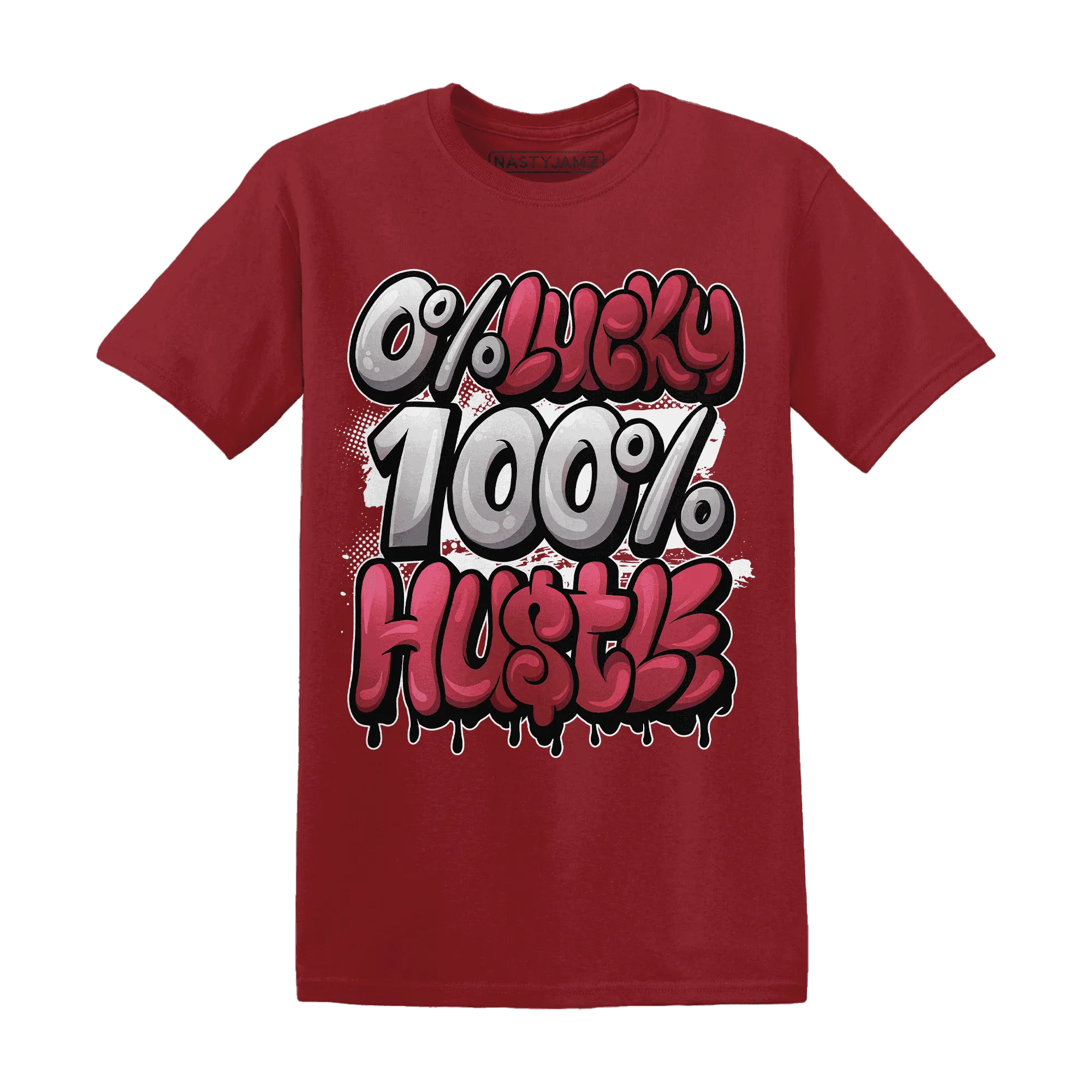 High-85-Metallic-Burgundy-1s-T-Shirt-Match-Lucky-Hustle