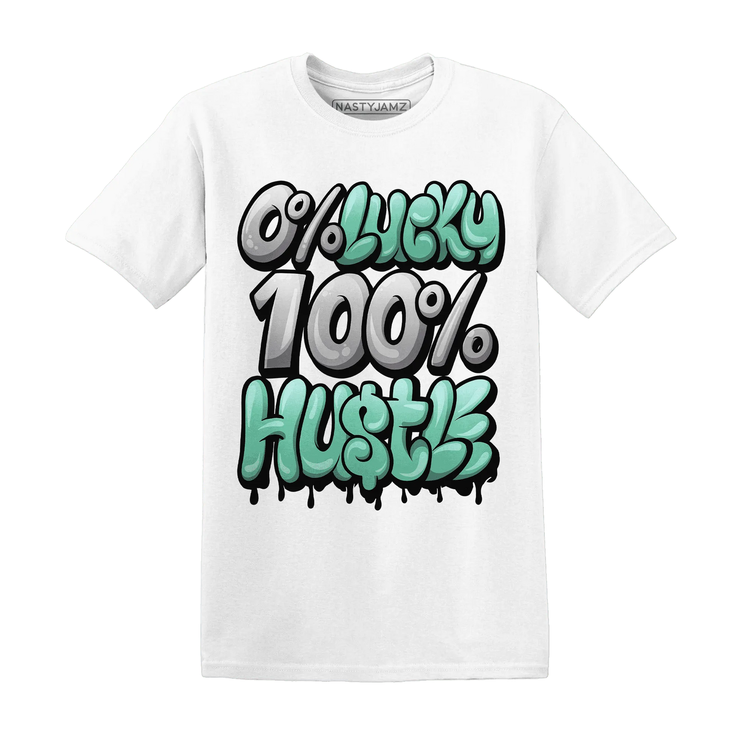 High-OG-Green-Glow-1s-T-Shirt-Match-Lucky-Hustle