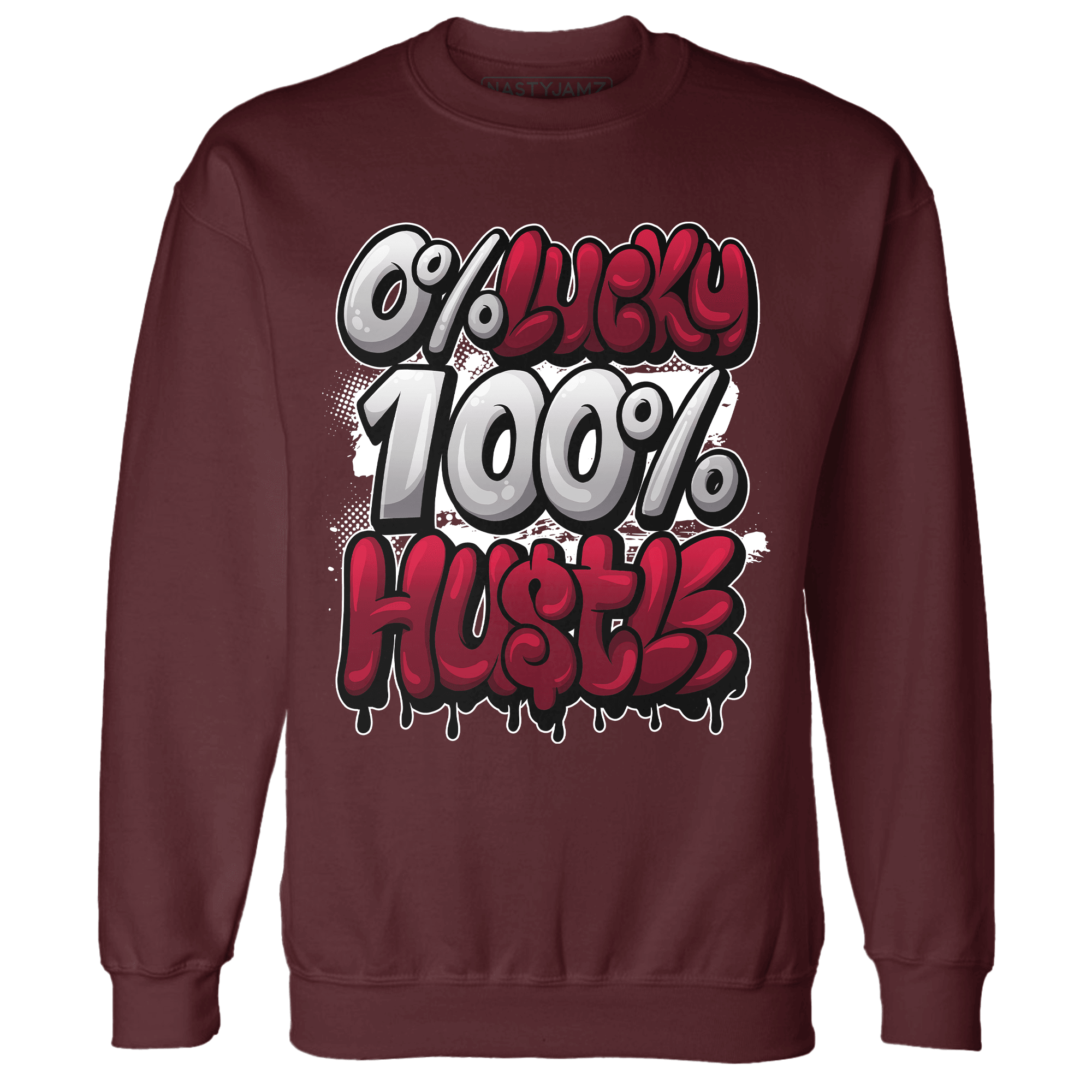 High White Team Red 1s Sweatshirt Match Lucky Hustle - NastyJamz