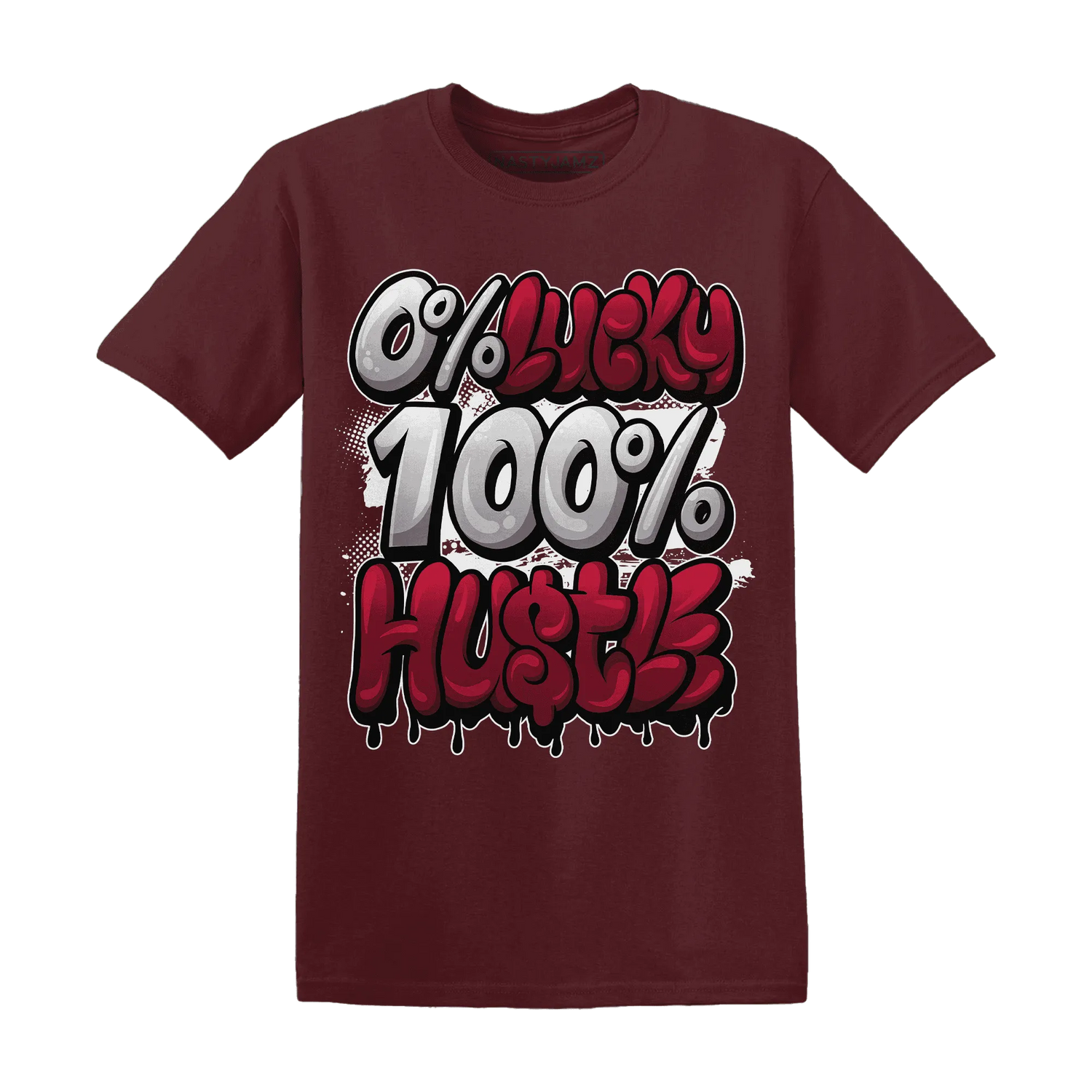 High-White-Team-Red-1s-T-Shirt-Match-Lucky-Hustle