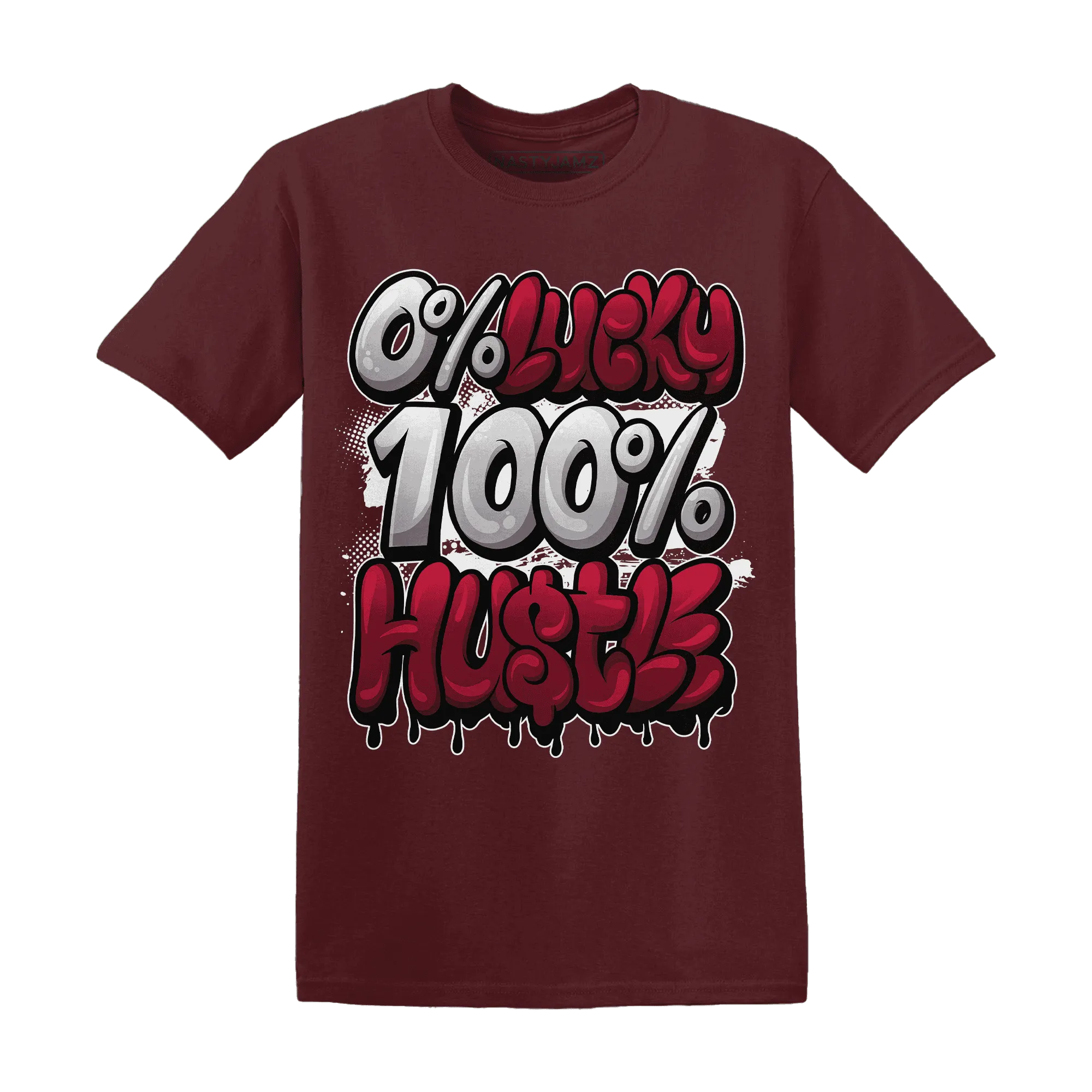 High-White-Team-Red-1s-T-Shirt-Match-Lucky-Hustle