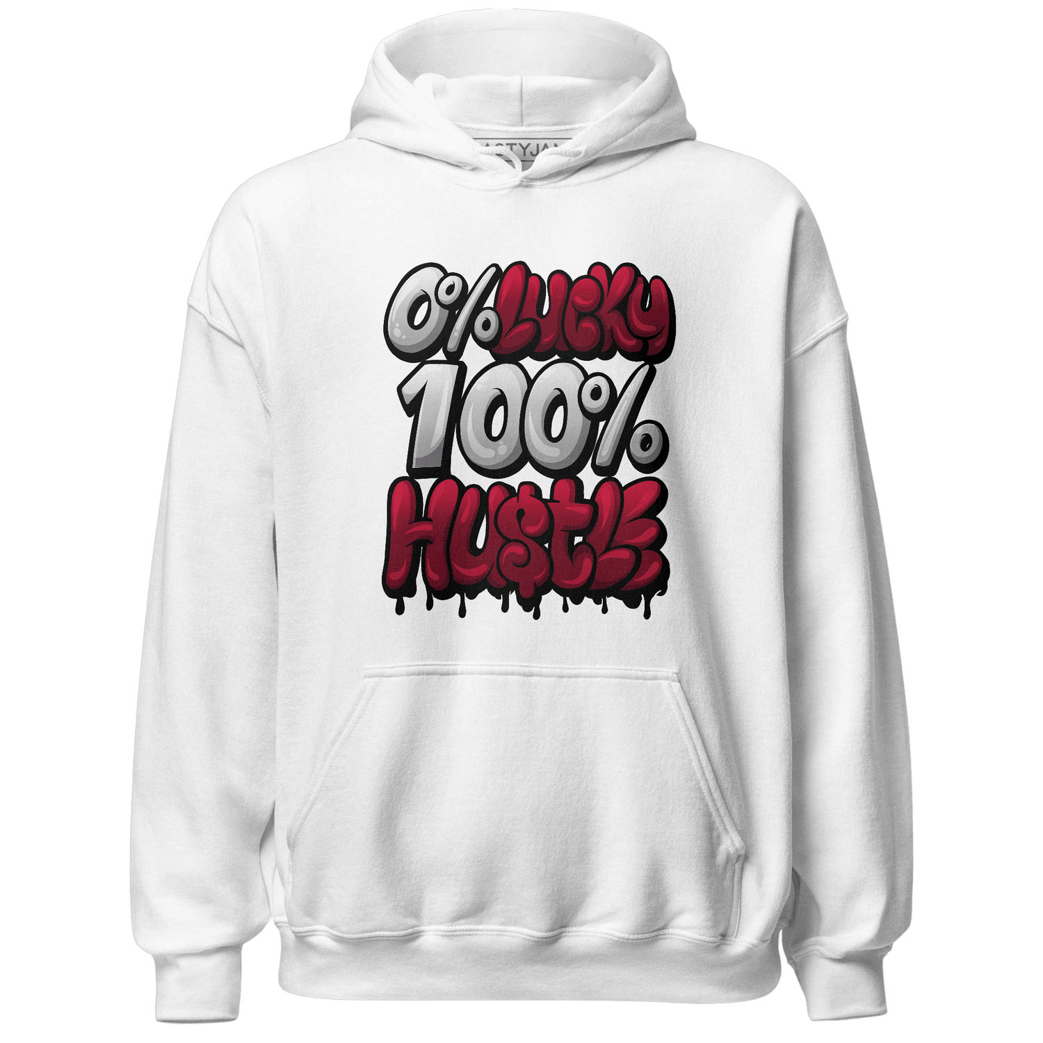 High White Team Red 1s Hoodie Match Lucky Hustle - NastyJamz