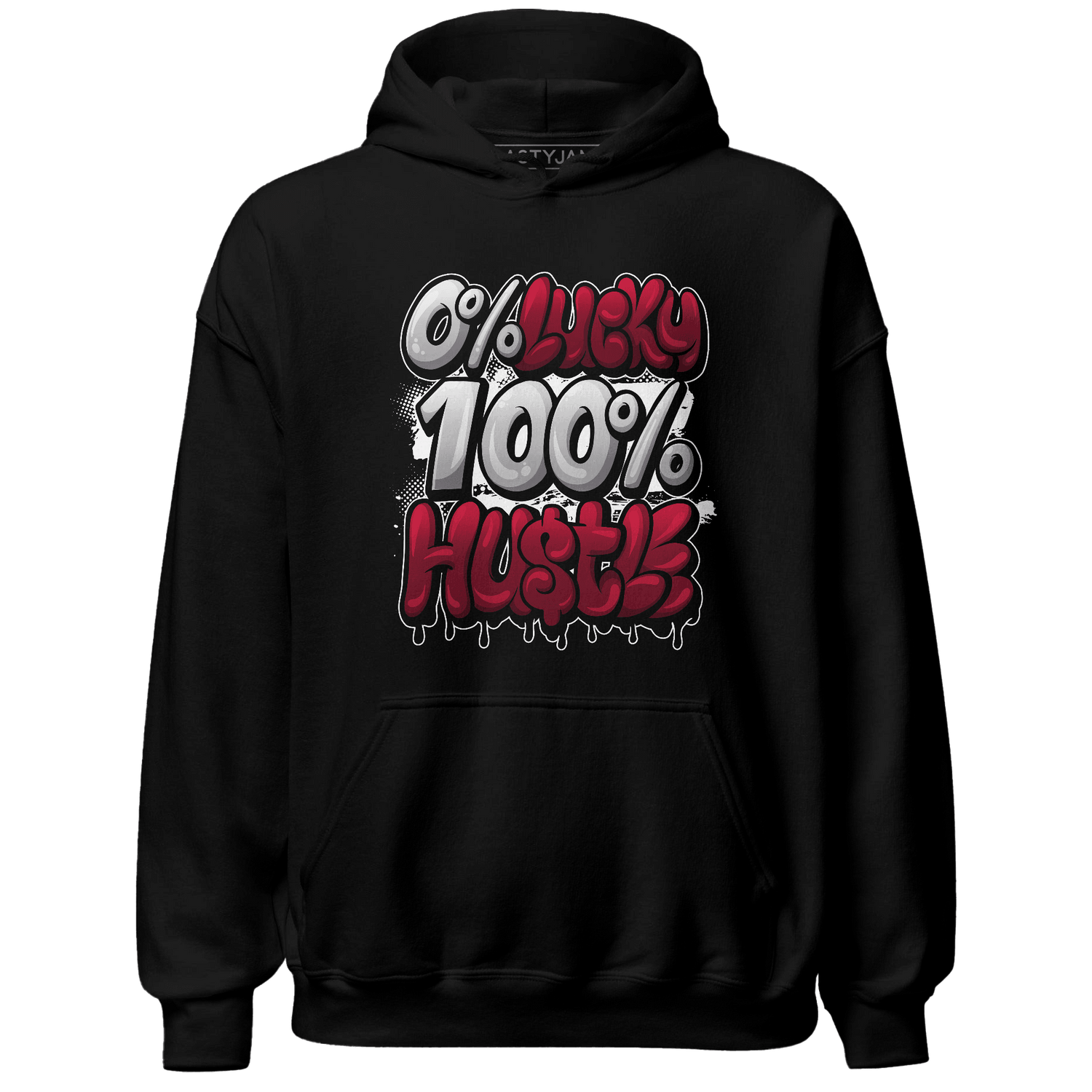 High White Team Red 1s Hoodie Match Lucky Hustle - NastyJamz