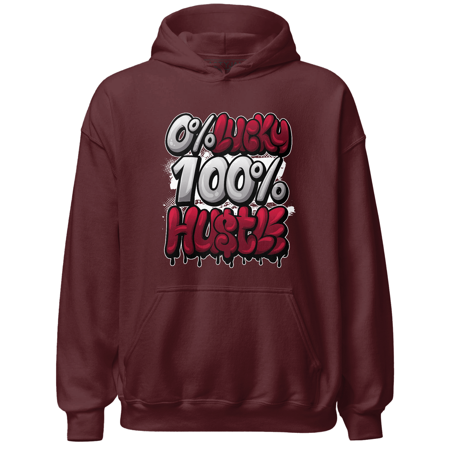 High White Team Red 1s Hoodie Match Lucky Hustle - NastyJamz