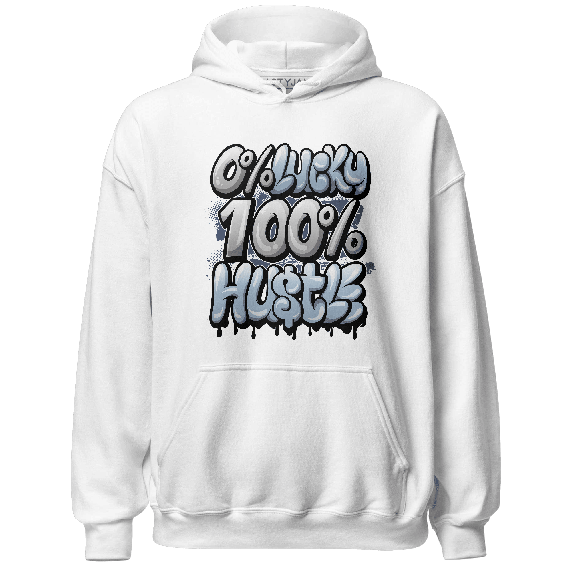 Mid Diffused Blue Grey 1s Hoodie Match Lucky Hustle - NastyJamz