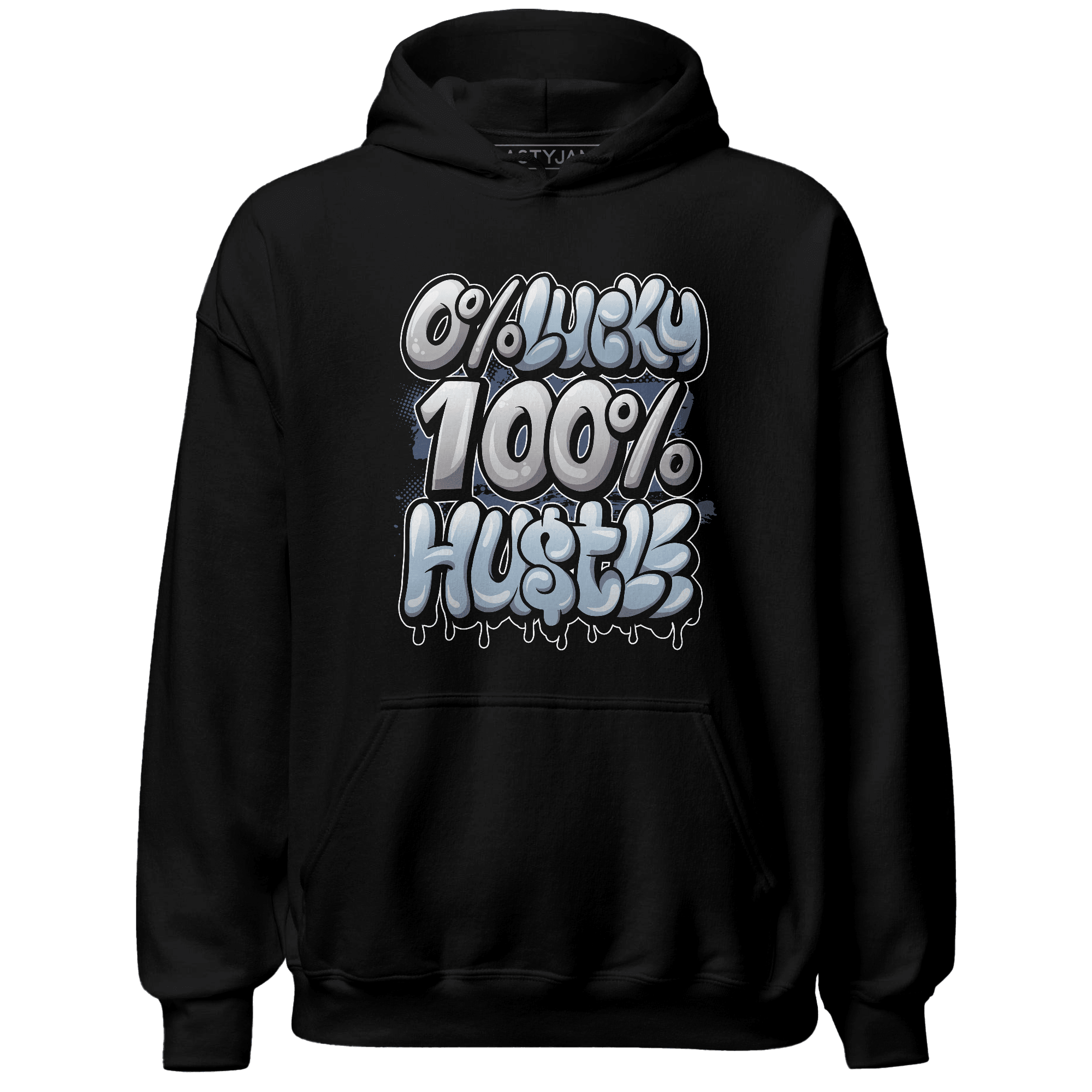 Mid Diffused Blue Grey 1s Hoodie Match Lucky Hustle - NastyJamz