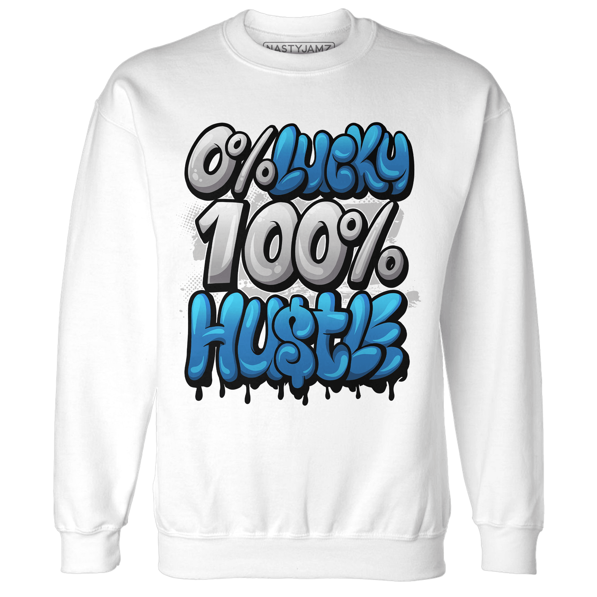 Industrial Blue 4s Sweatshirt Match Lucky Hustle - NastyJamz