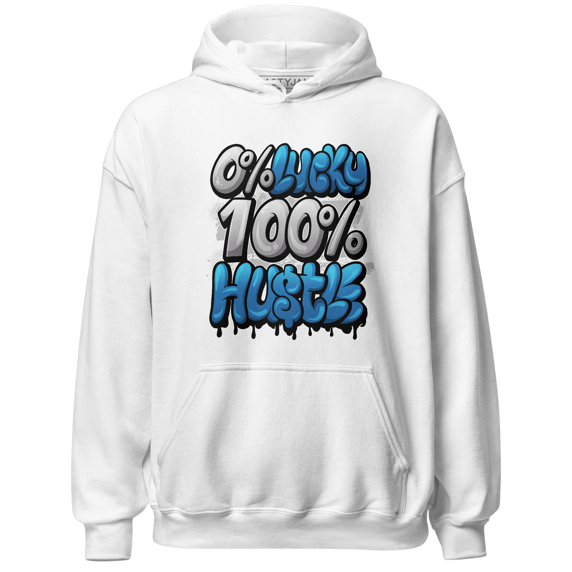 Industrial Blue 4s Hoodie Match Lucky Hustle - NastyJamz