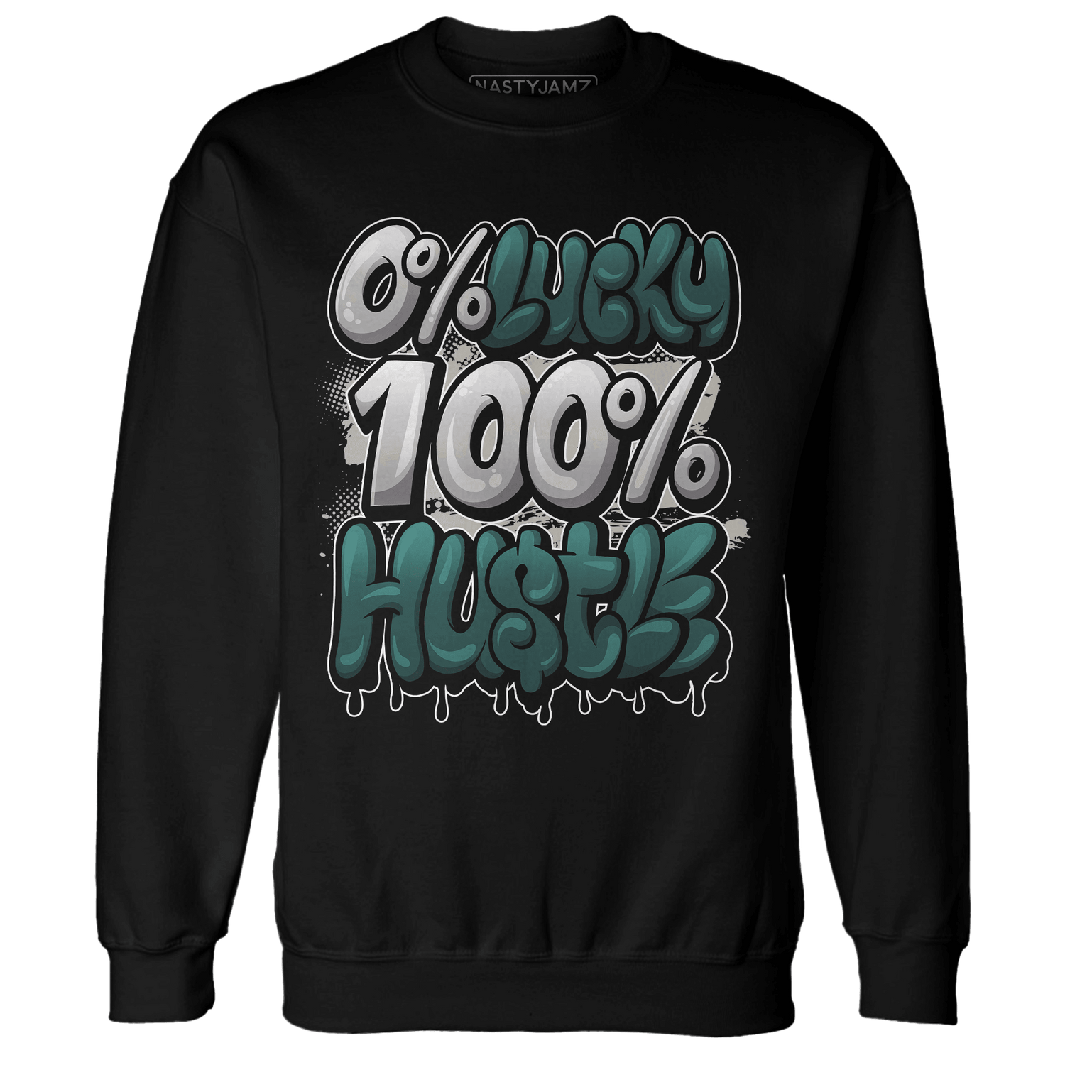 Oxidized Green 4s Sweatshirt Match Lucky Hustle - NastyJamz