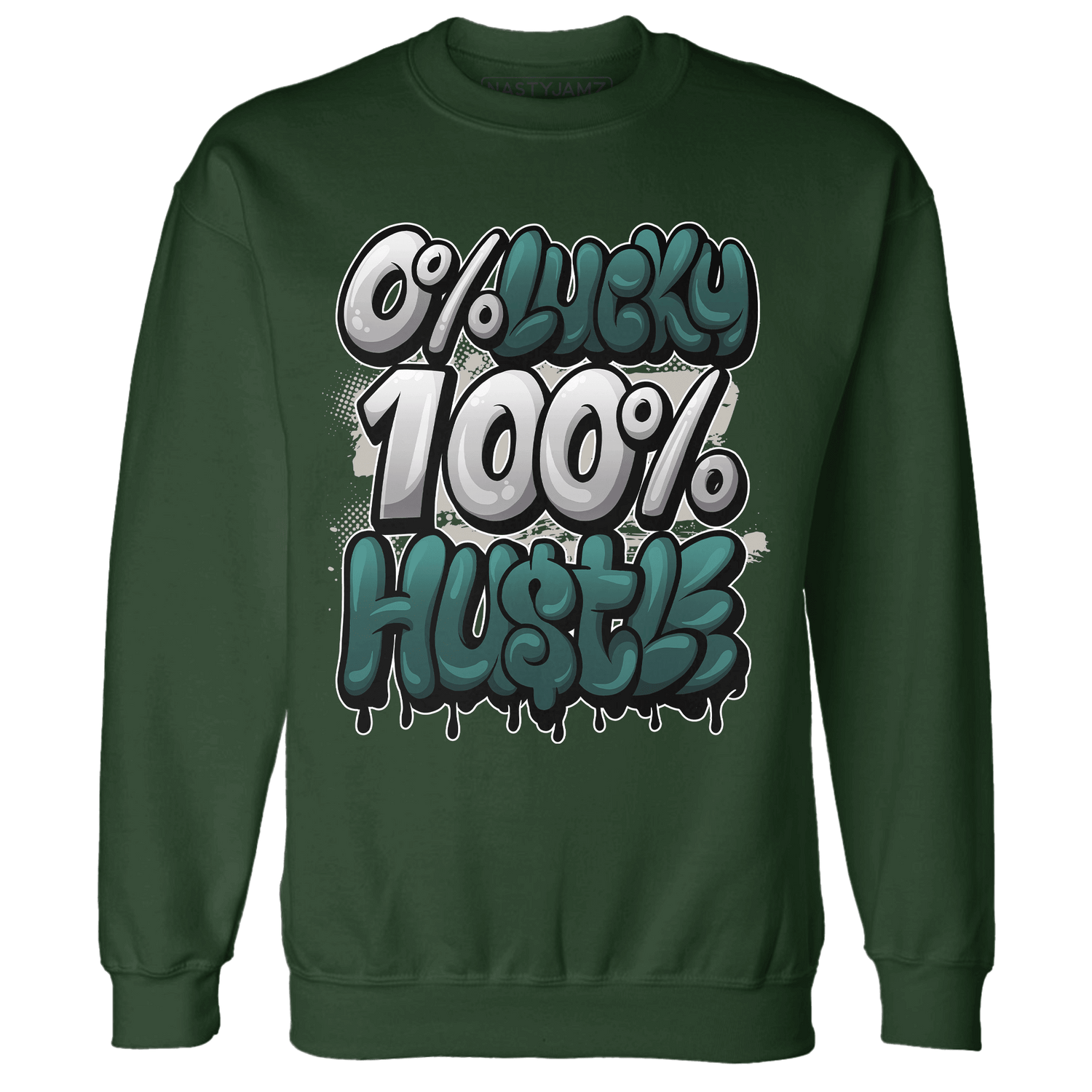 Oxidized Green 4s Sweatshirt Match Lucky Hustle - NastyJamz