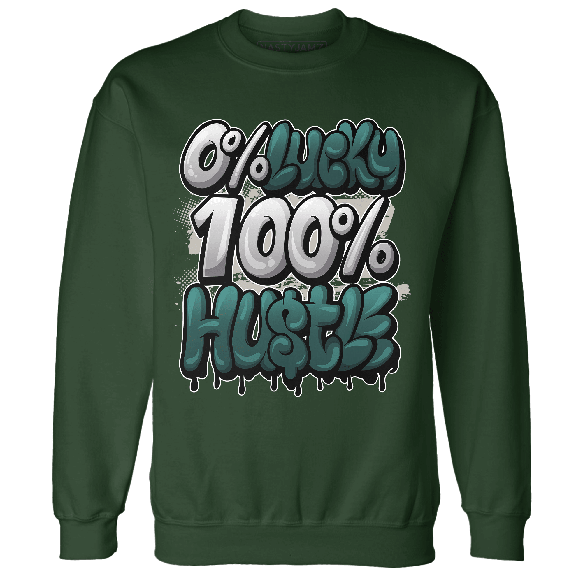 Oxidized Green 4s Sweatshirt Match Lucky Hustle - NastyJamz