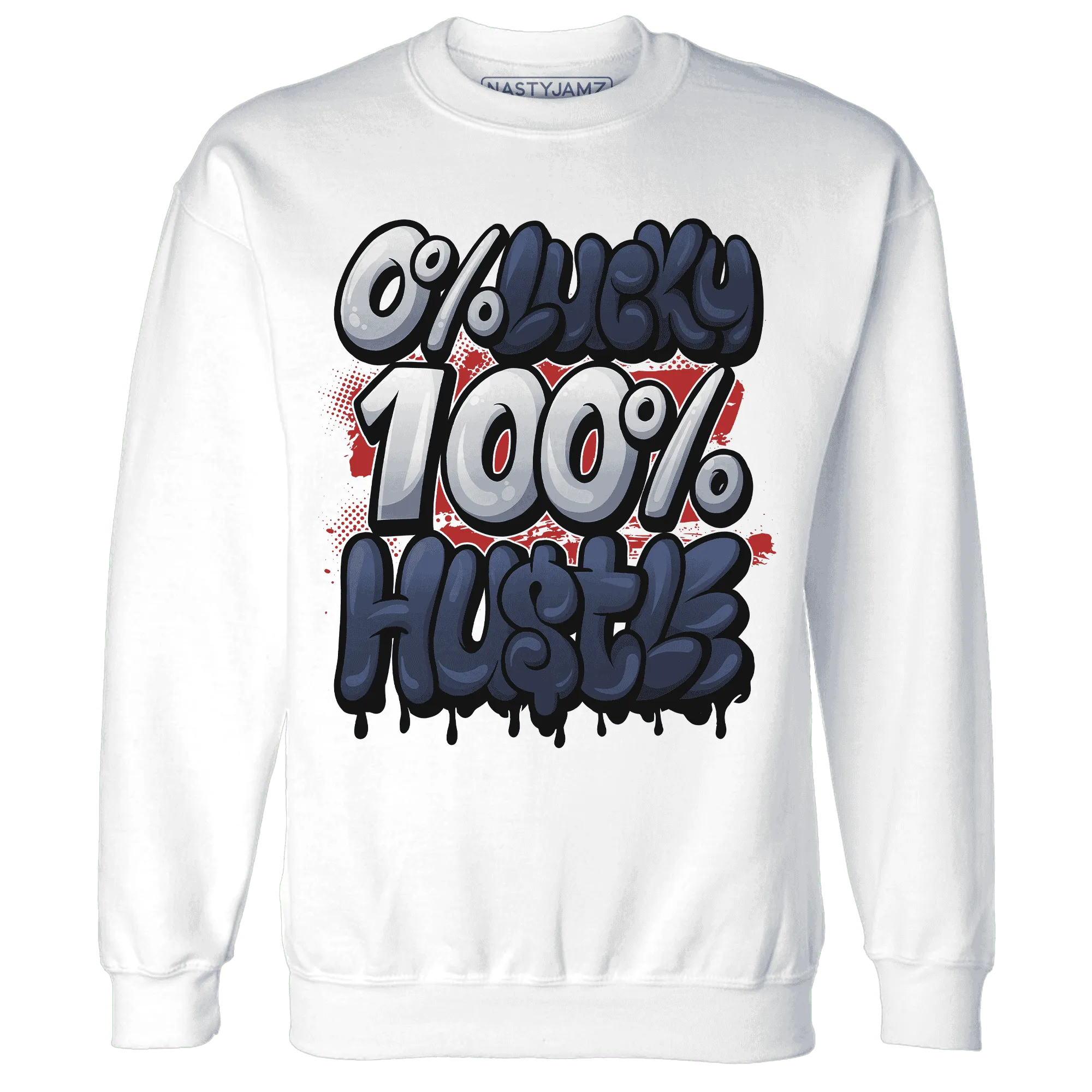 White-Navy-6s-Sweatshirt-Match-Lucky-Hustle