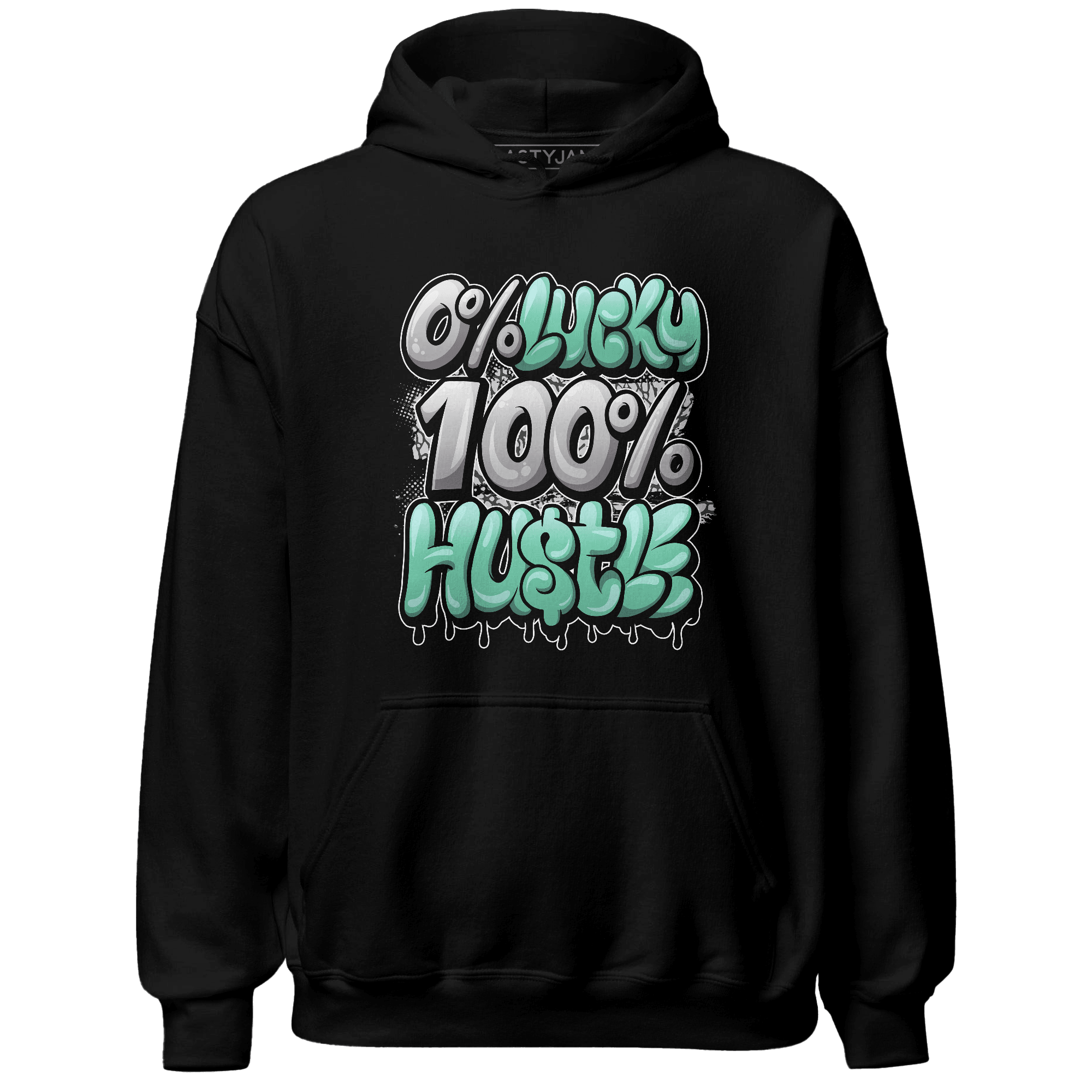 Green Glow 3s Hoodie Match Lucky Hustle - NastyJamz