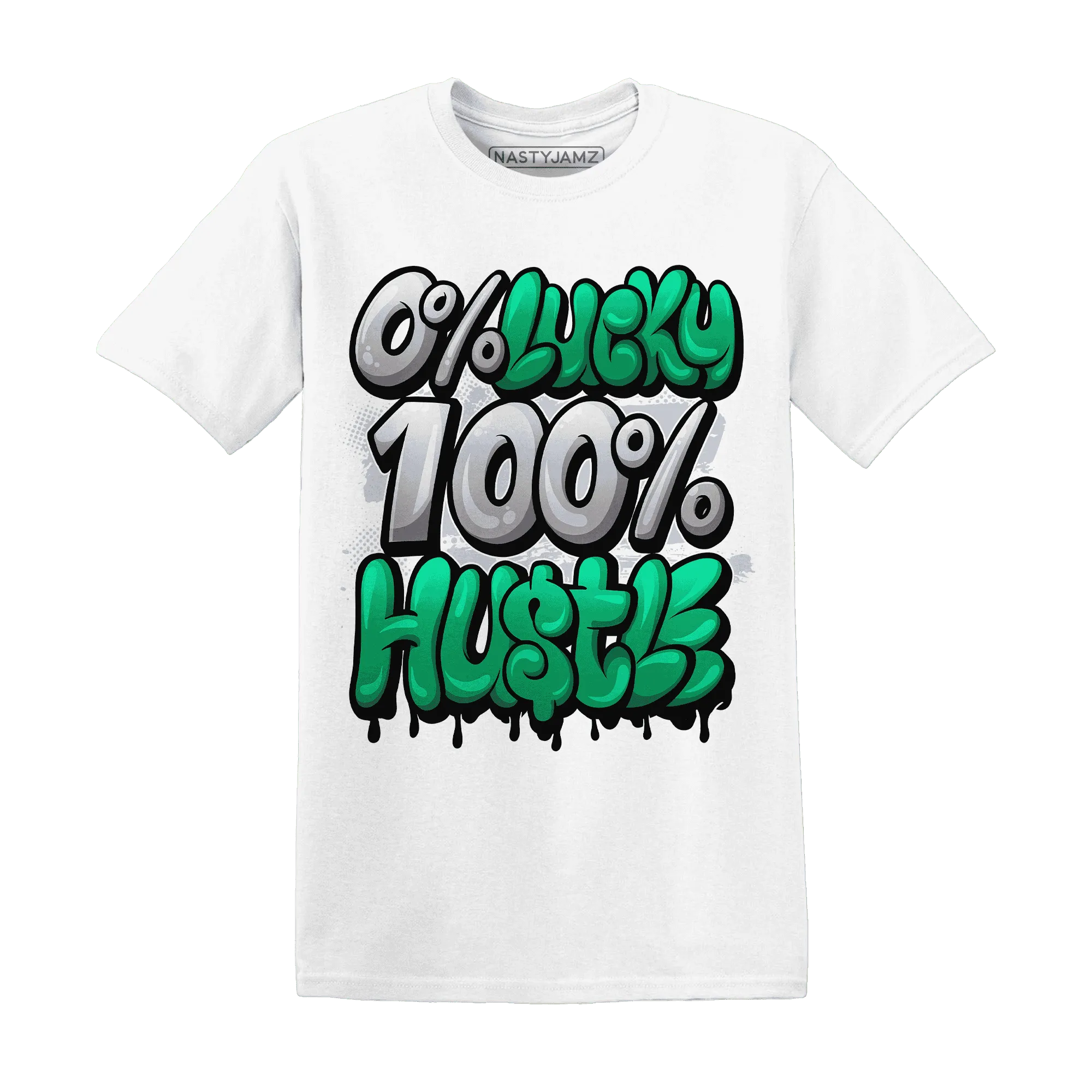 Lucky-Green-5s-T-Shirt-Match-Lucky-Hustle