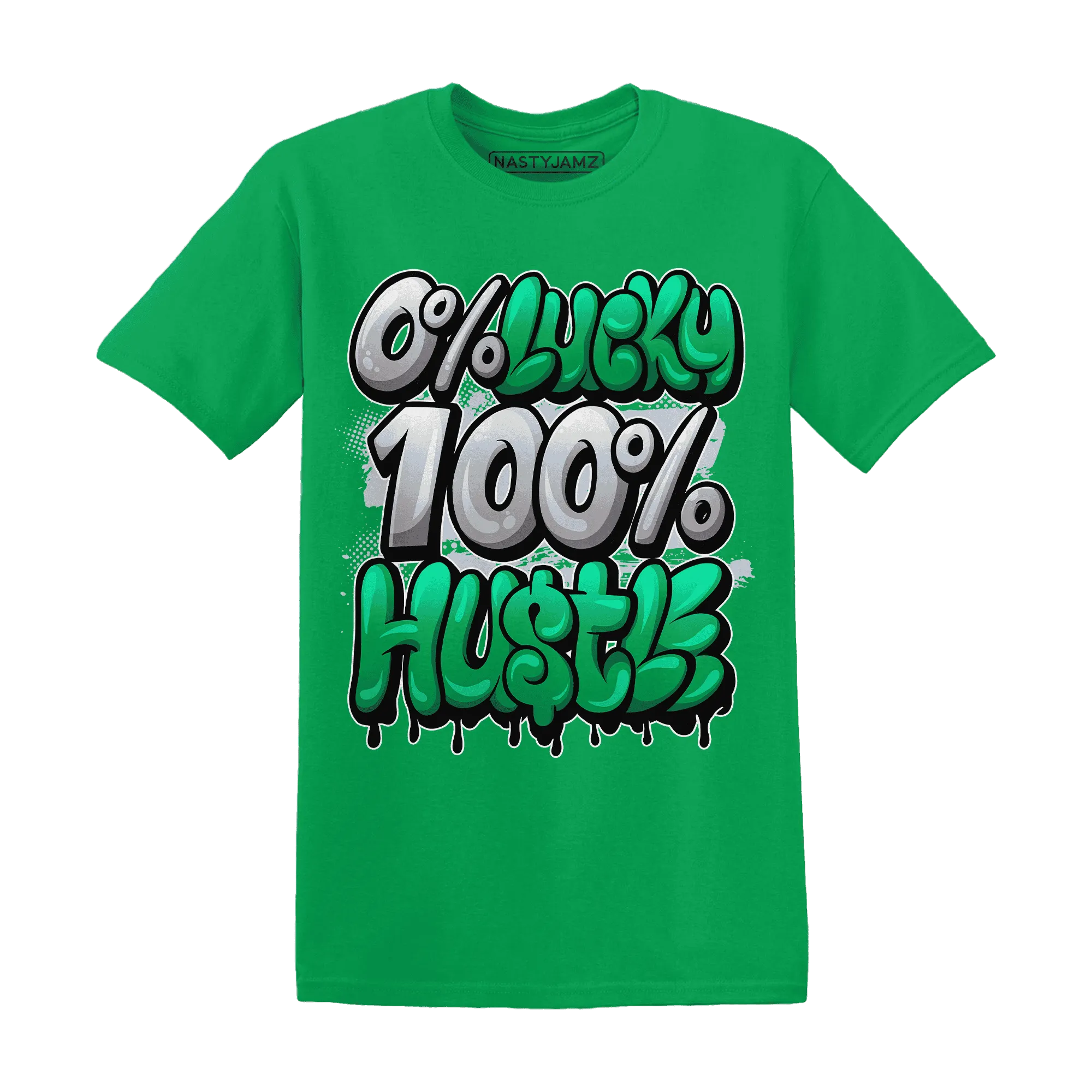 Lucky-Green-5s-T-Shirt-Match-Lucky-Hustle