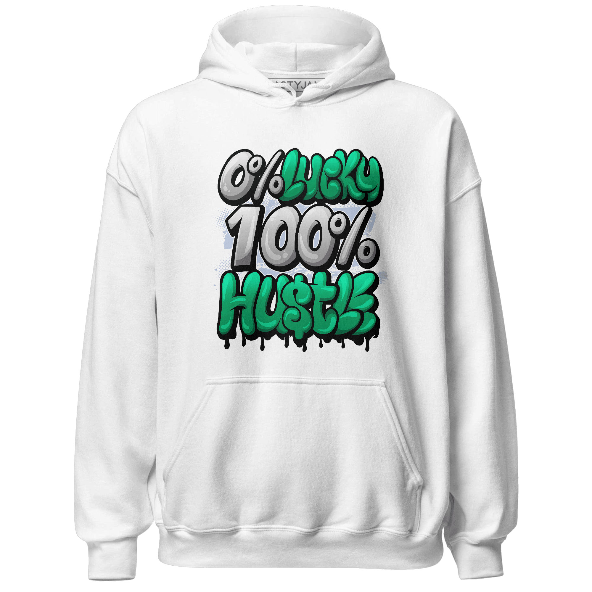 Lucky Green 5s Hoodie Match Lucky Hustle - NastyJamz
