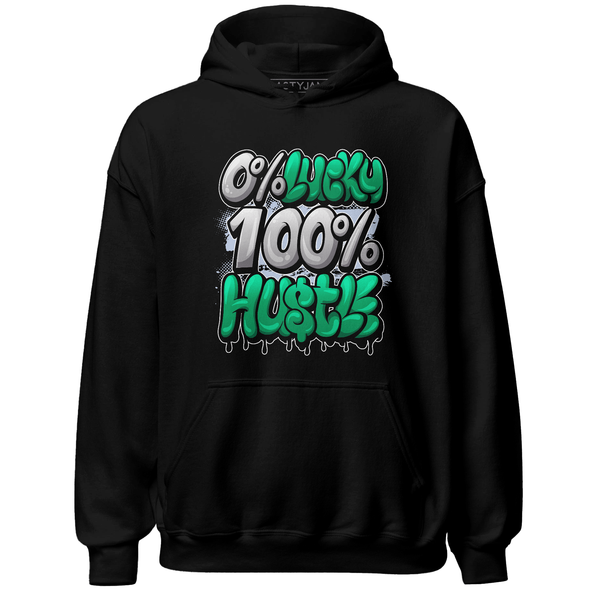 Lucky Green 5s Hoodie Match Lucky Hustle - NastyJamz
