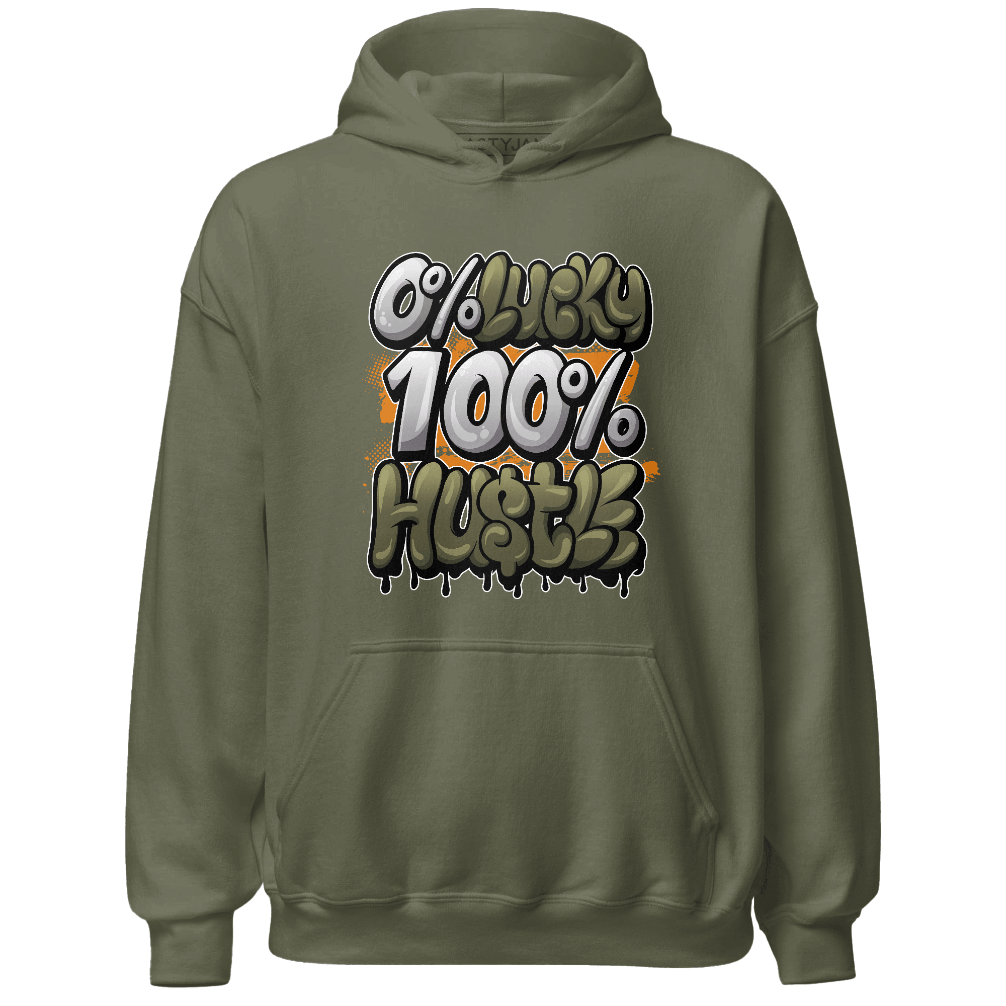 Olive 5s Hoodie Match Lucky Hustle - NastyJamz