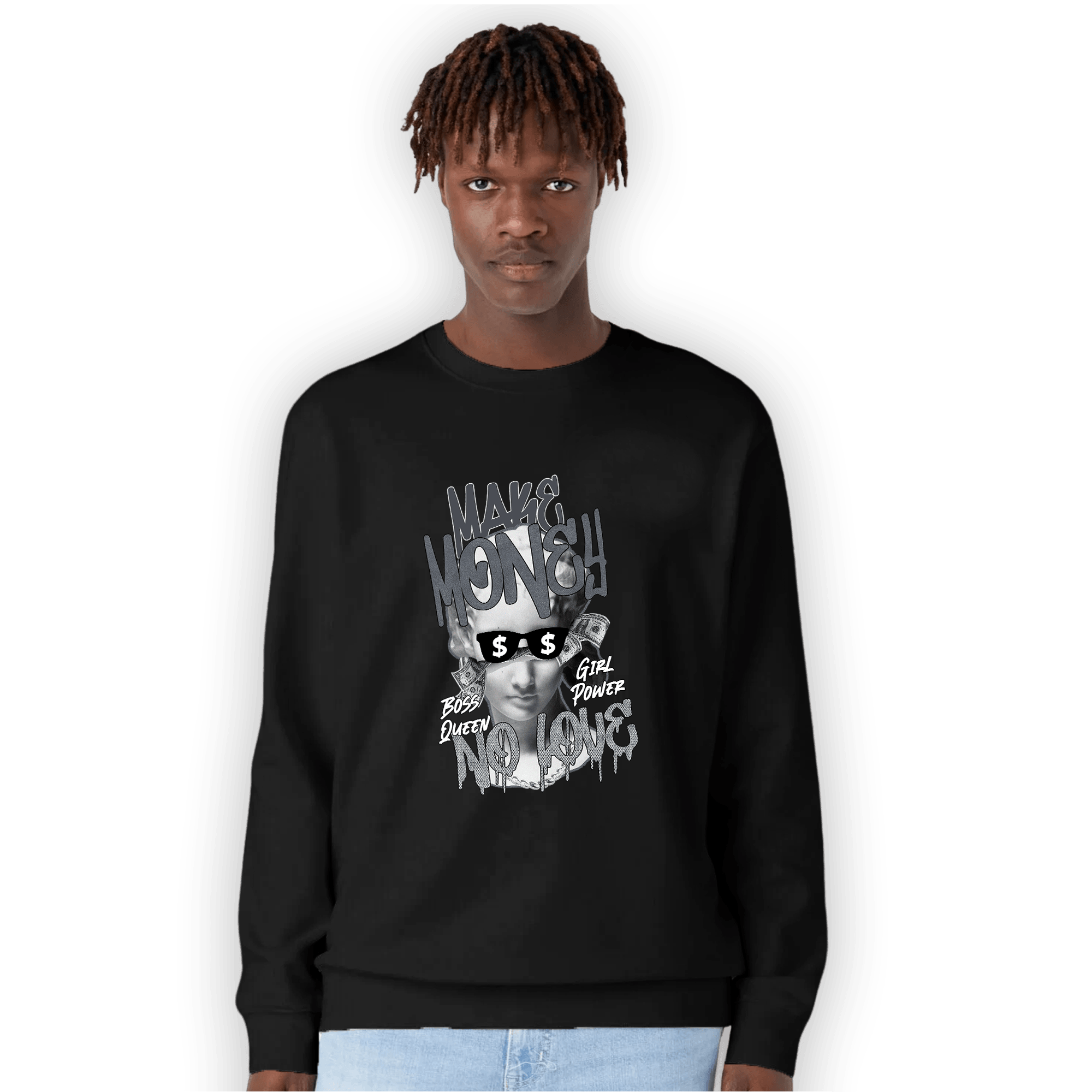 Air Max 90 Iron Grey Sweatshirt Match Make Money No Love - NastyJamz