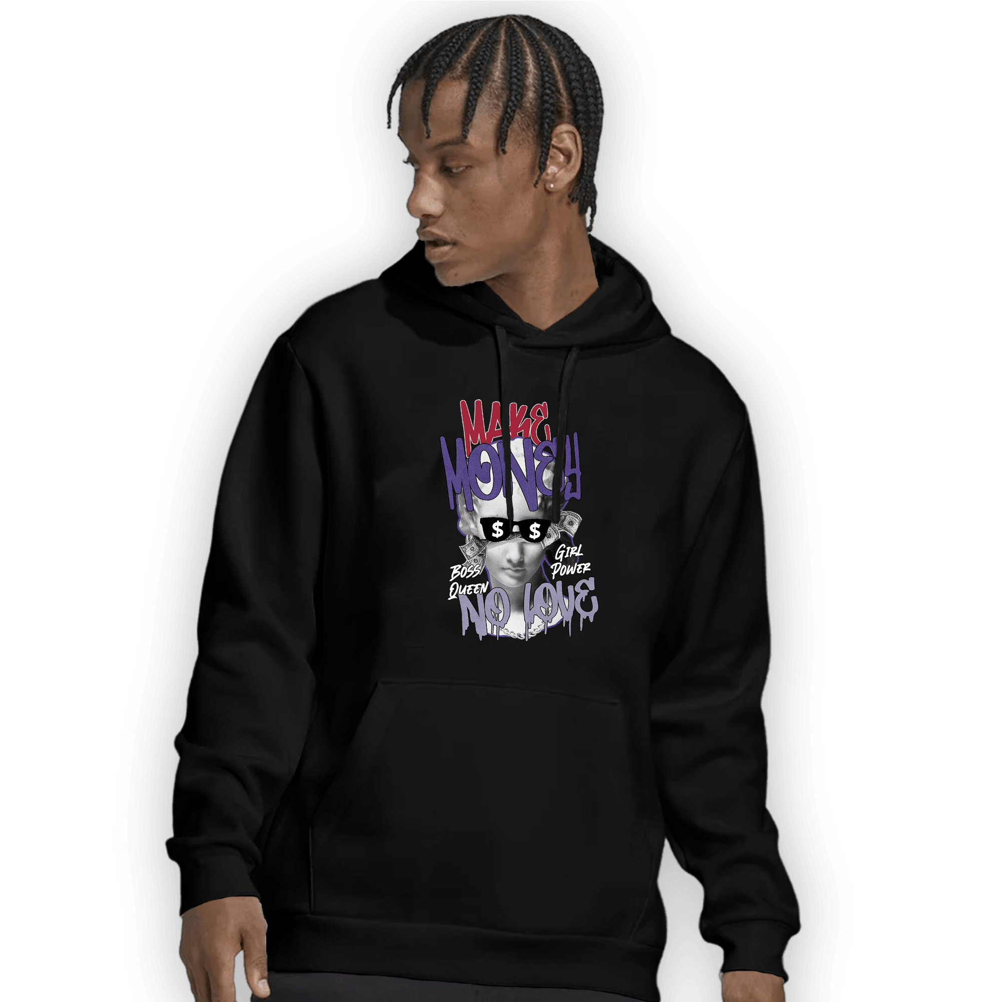 Dunk Low Plum Hoodie Match Make Money No Love - NastyJamz