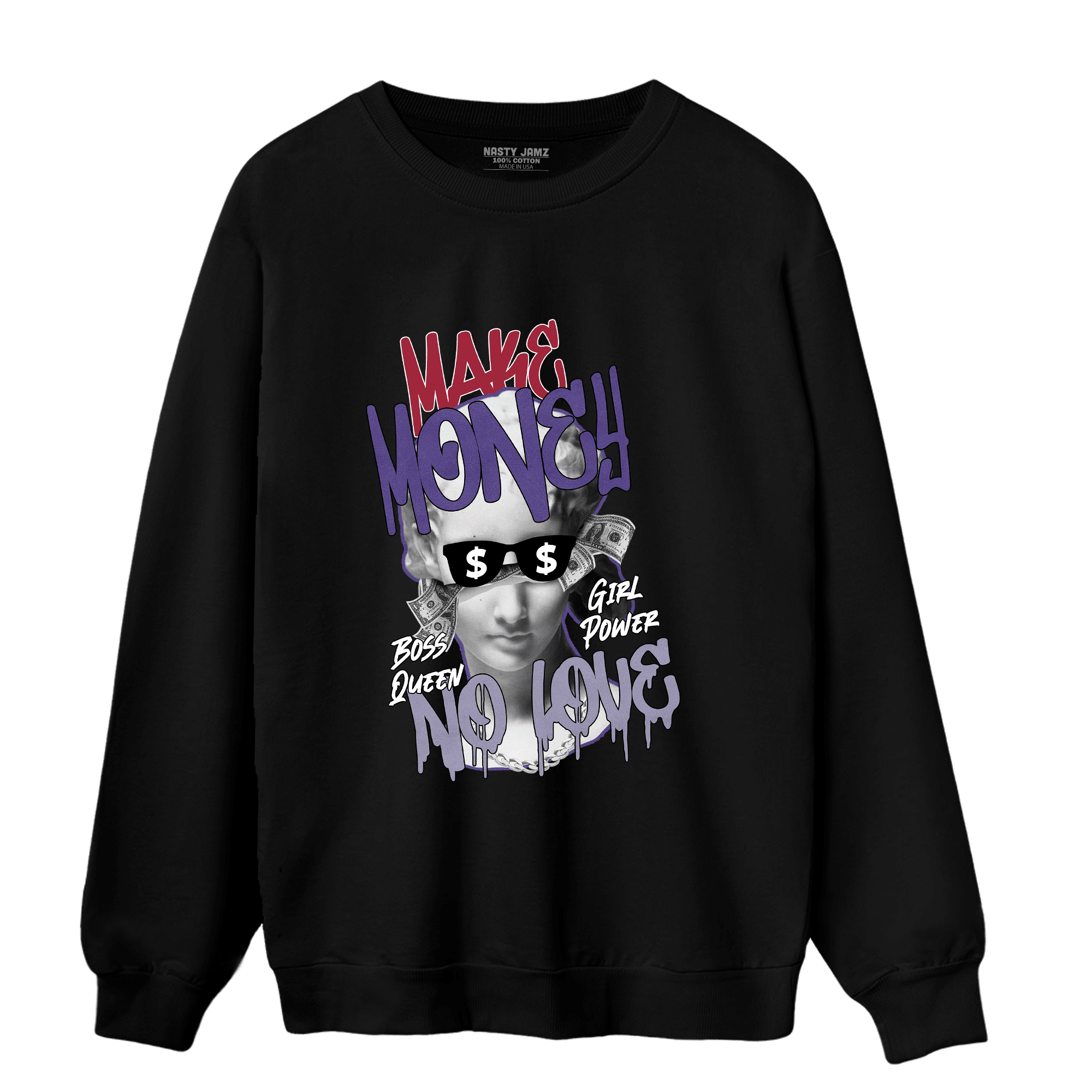 Dunk Low Plum Sweatshirt Match Make Money No Love - NastyJamz