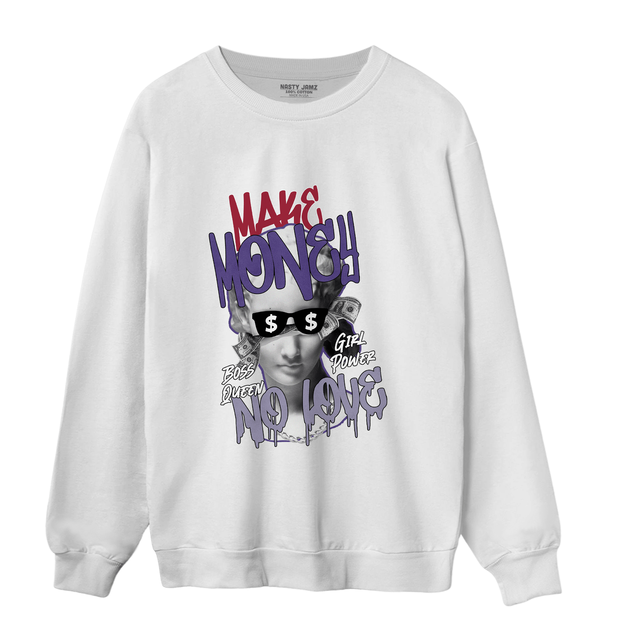 Dunk Low Plum Sweatshirt Match Make Money No Love - NastyJamz