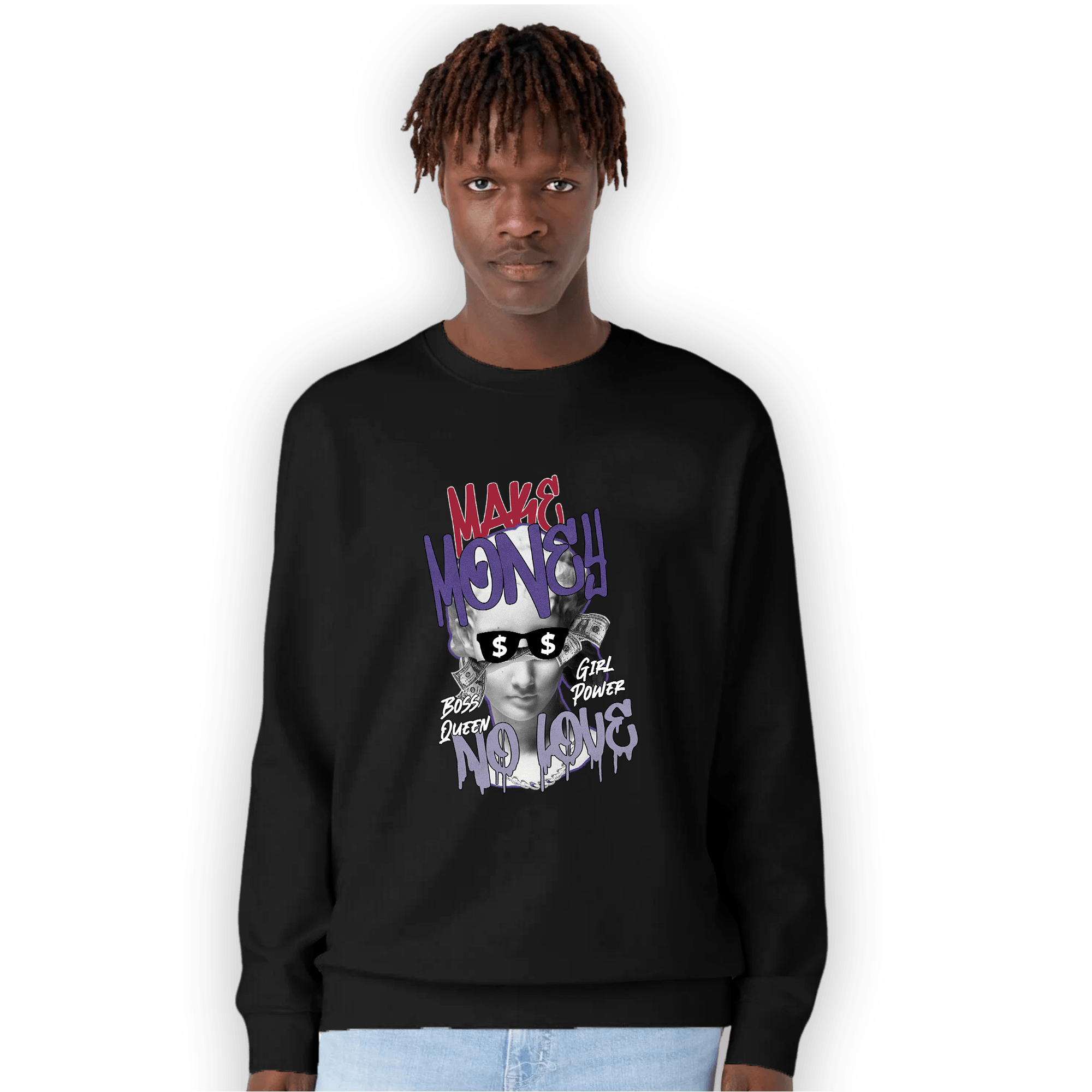 Dunk Low Plum Sweatshirt Match Make Money No Love - NastyJamz