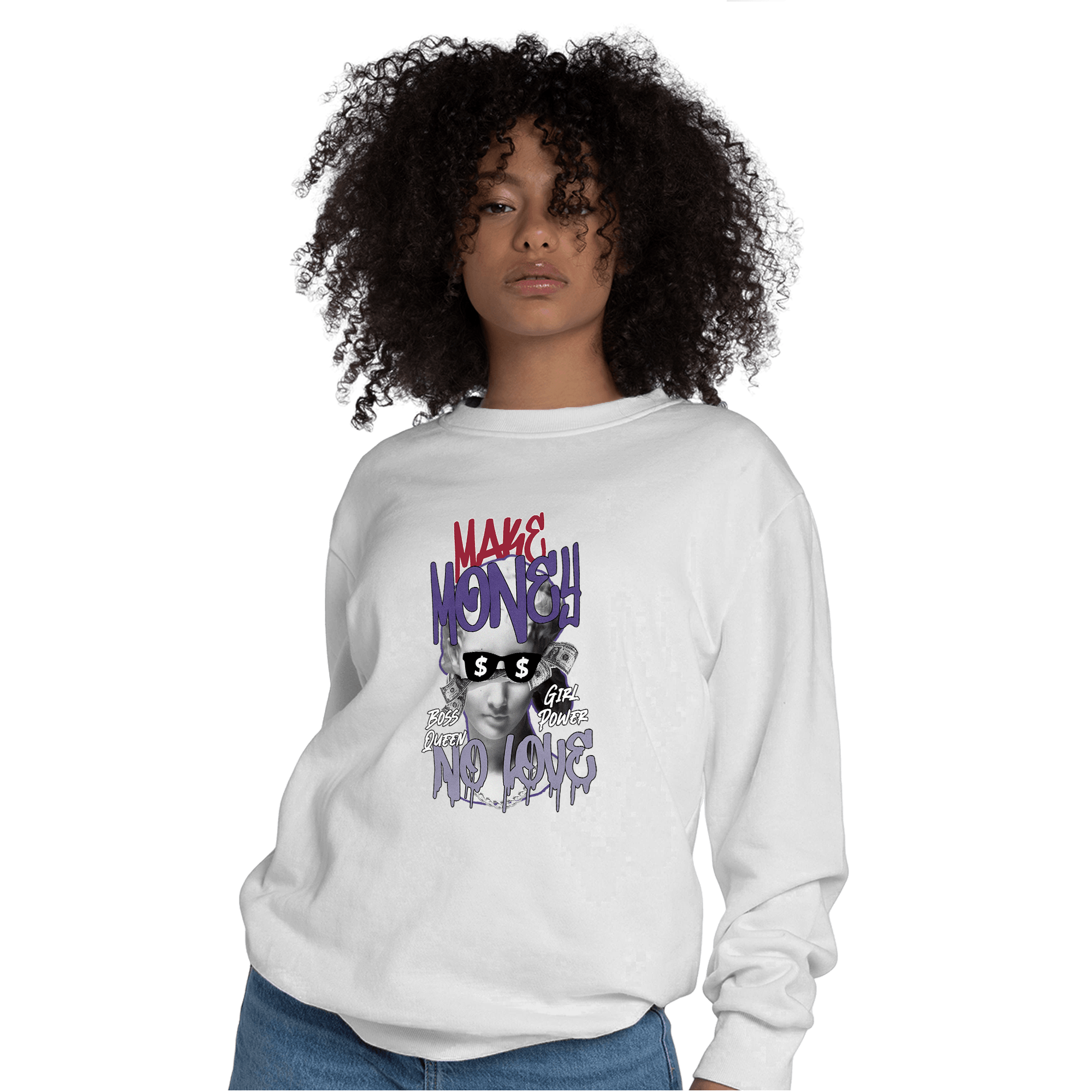 Dunk Low Plum Sweatshirt Match Make Money No Love - NastyJamz