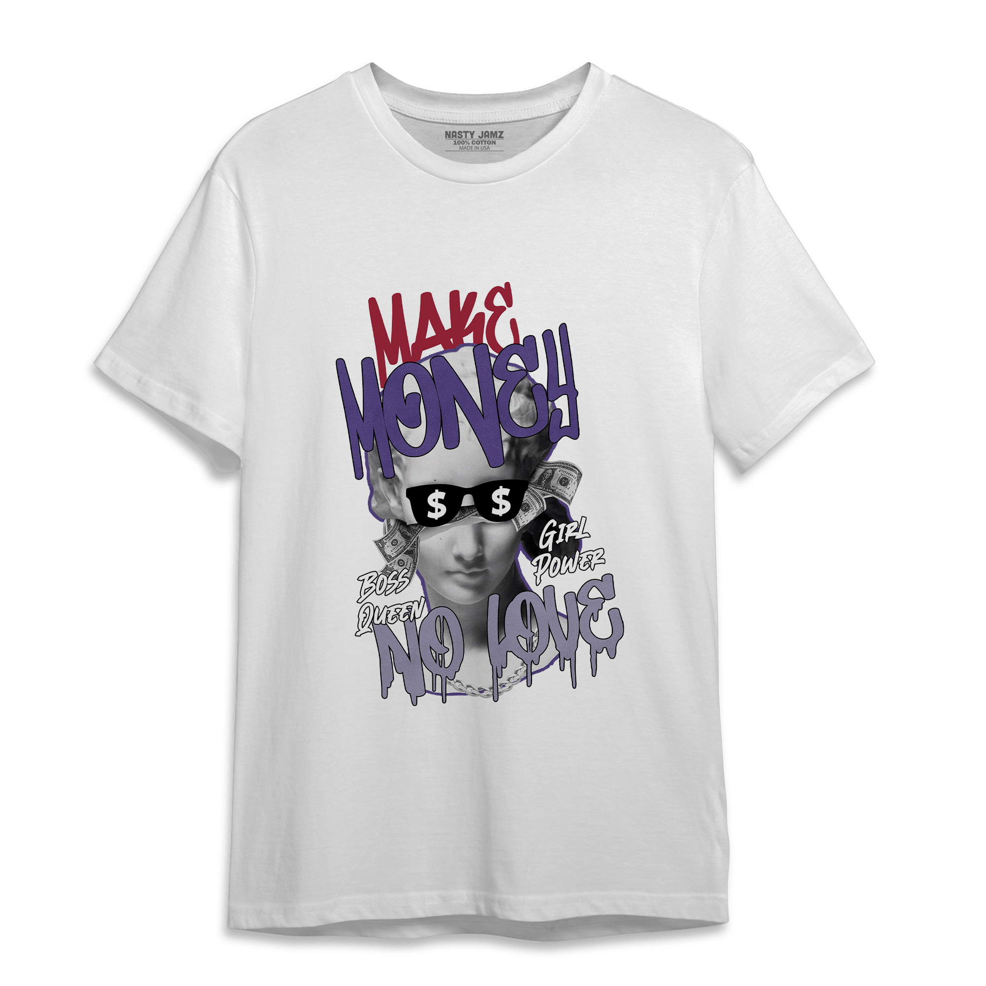 Dunk Low Plum T Shirt Match Make Money No Love - NastyJamz