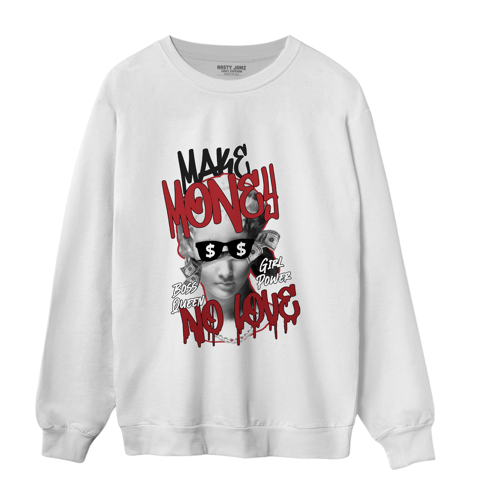 Cherry 12s Sweatshirt Match Make Money No Love - NastyJamz