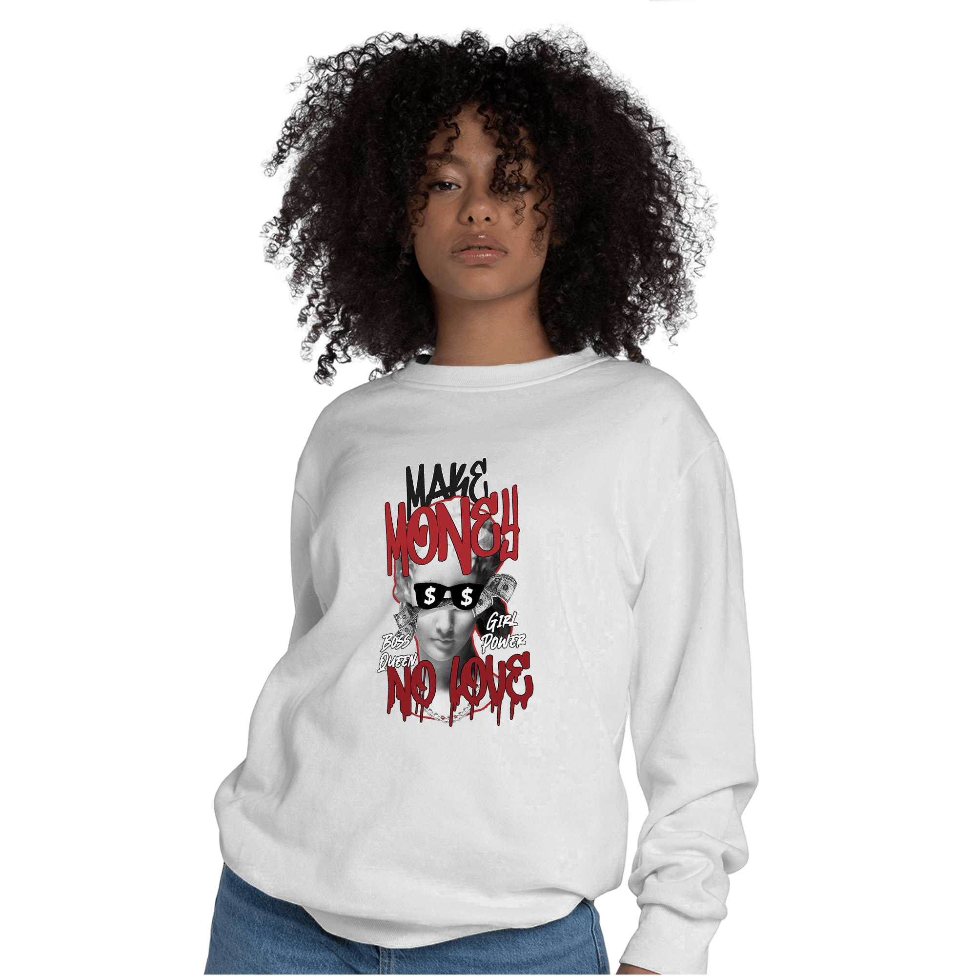 Cherry 12s Sweatshirt Match Make Money No Love - NastyJamz