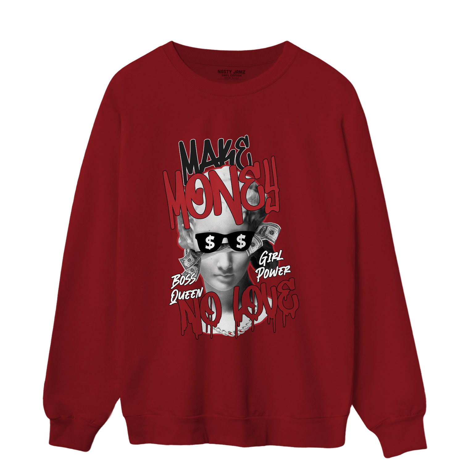 Cherry 12s Sweatshirt Match Make Money No Love - NastyJamz