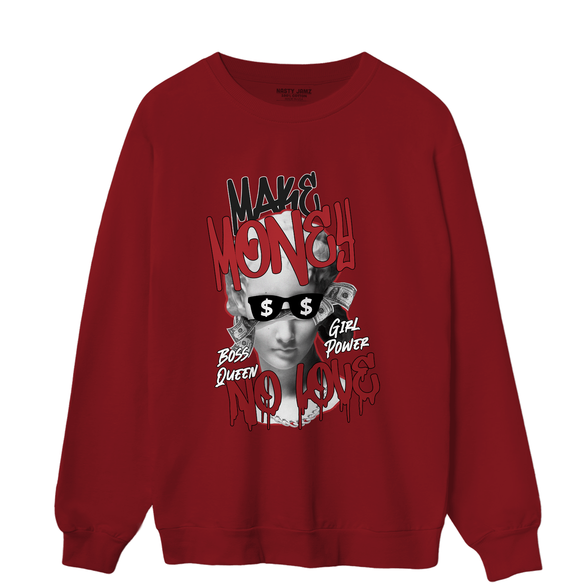 Cherry 12s Sweatshirt Match Make Money No Love - NastyJamz