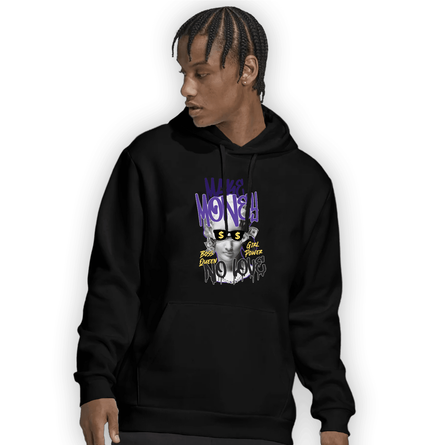 Field Purple 12s Hoodie Match Make Money No Love - NastyJamz