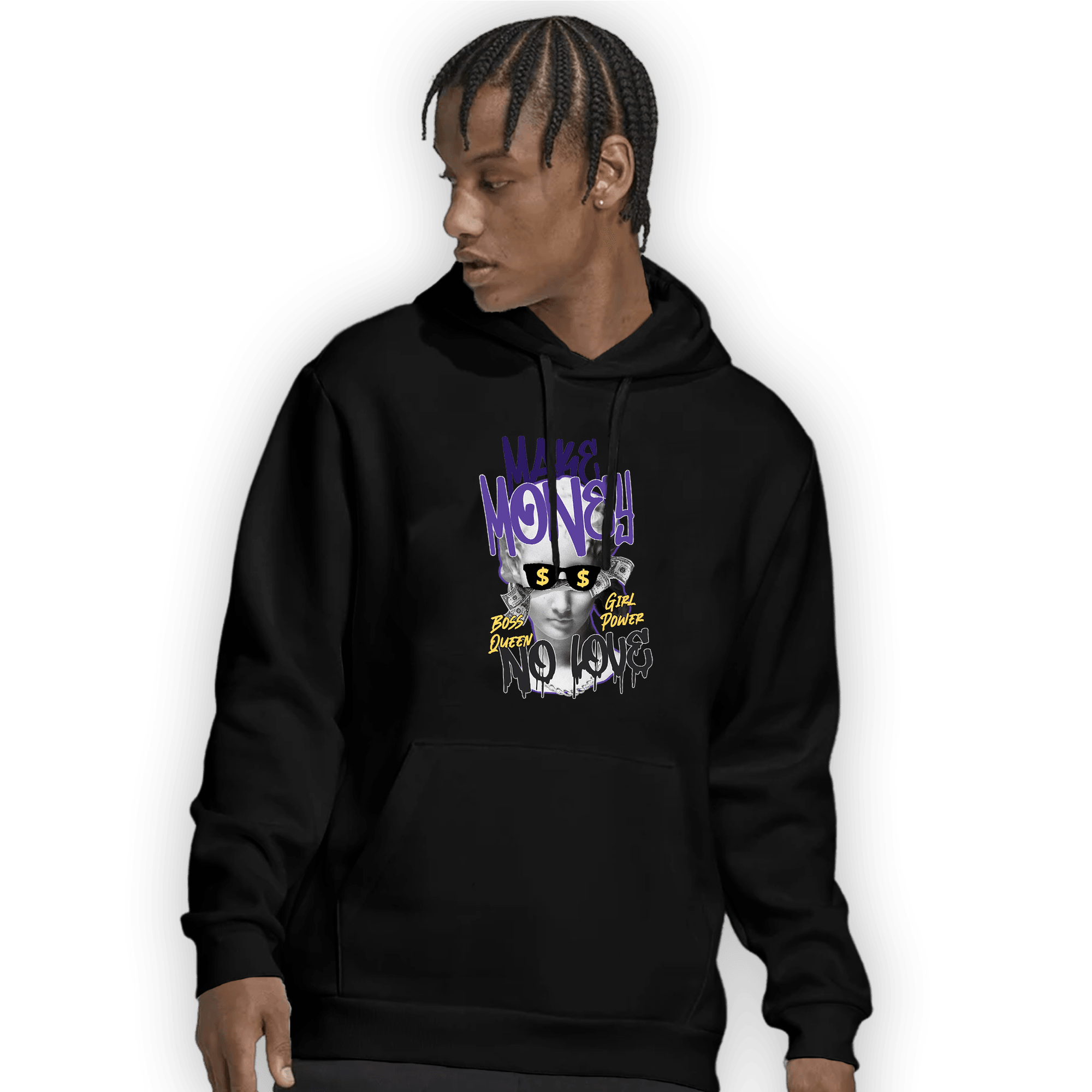 Field Purple 12s Hoodie Match Make Money No Love - NastyJamz