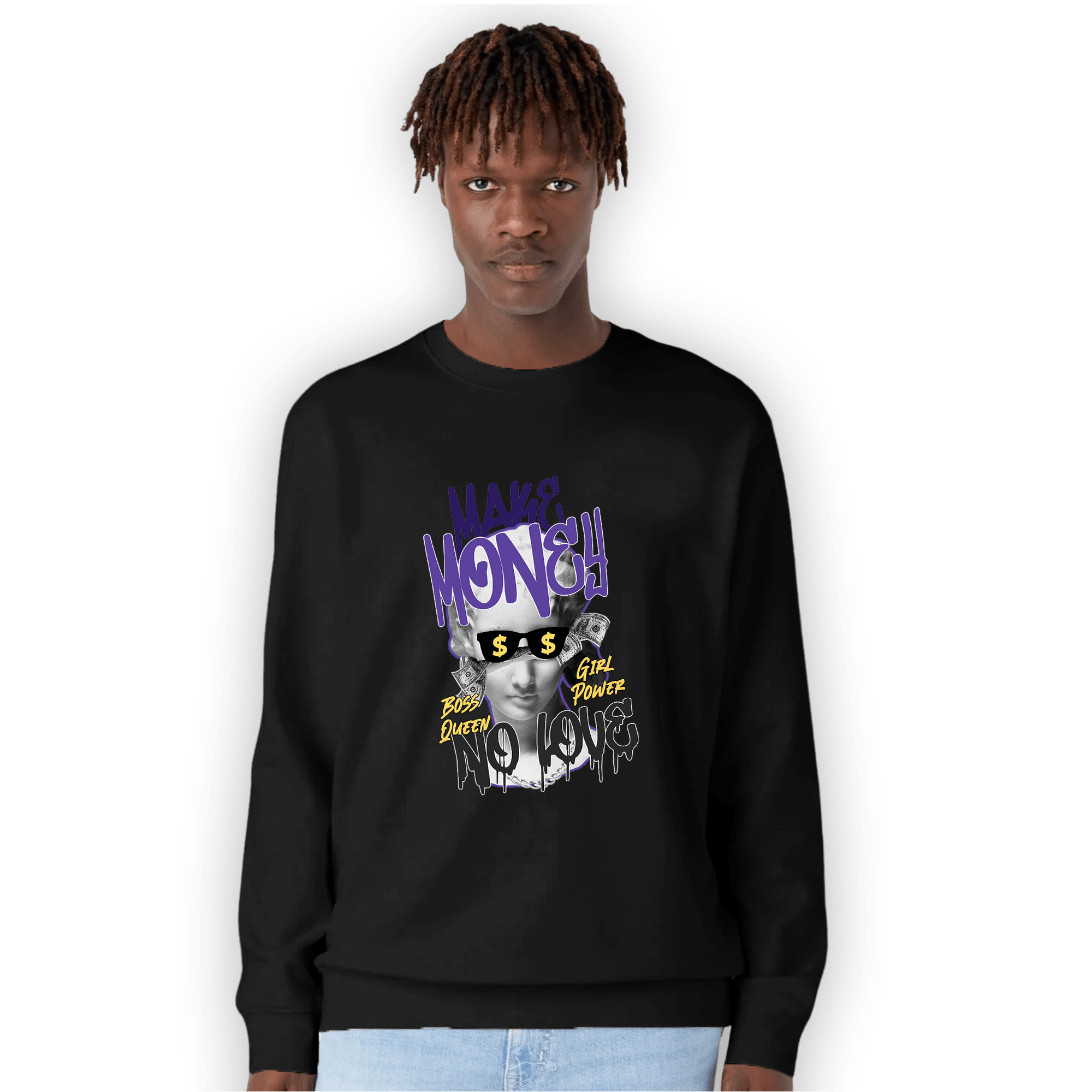 Field Purple 12s Sweatshirt Match Make Money No Love - NastyJamz