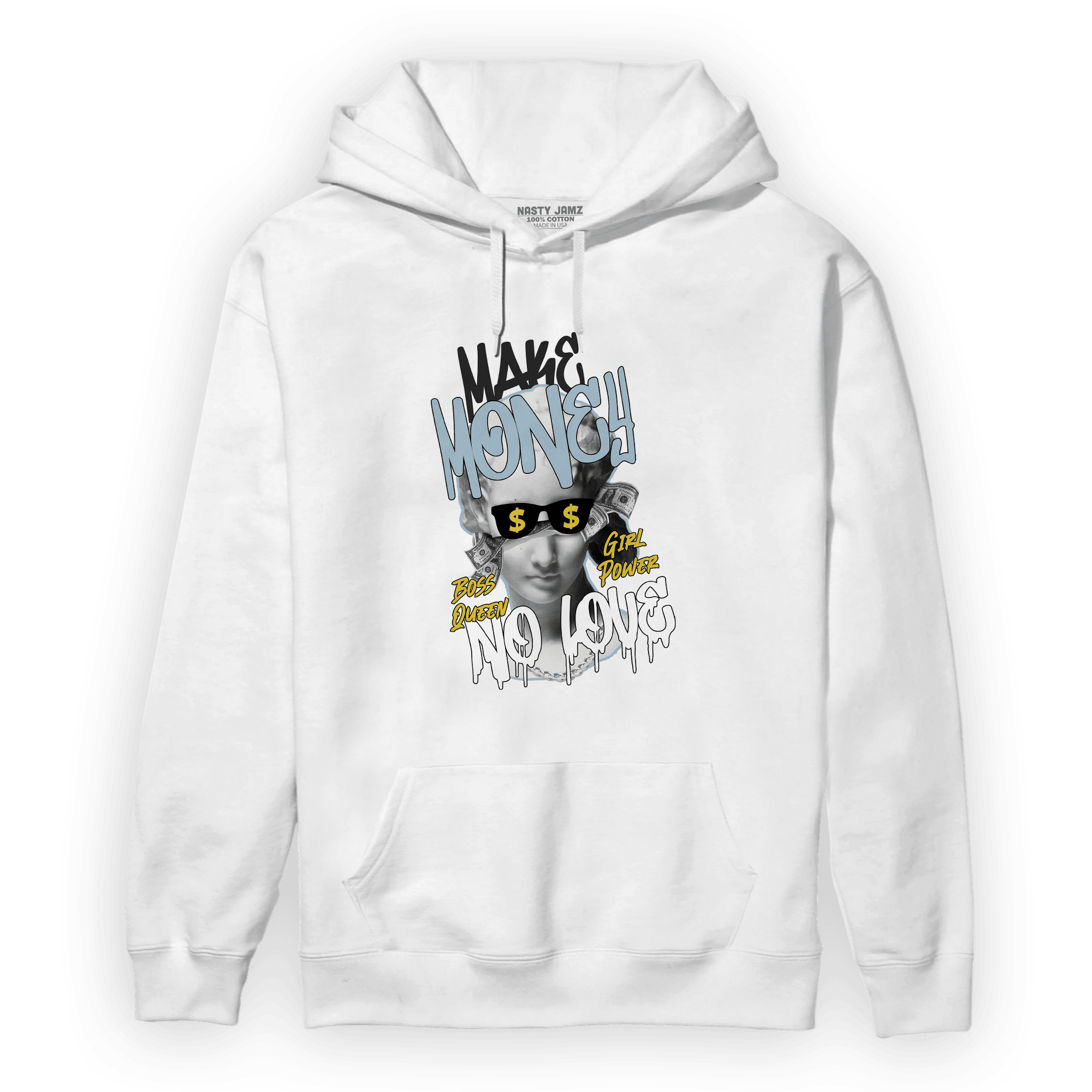 Blue Grey 13s Hoodie Match Make Money No Love - NastyJamz