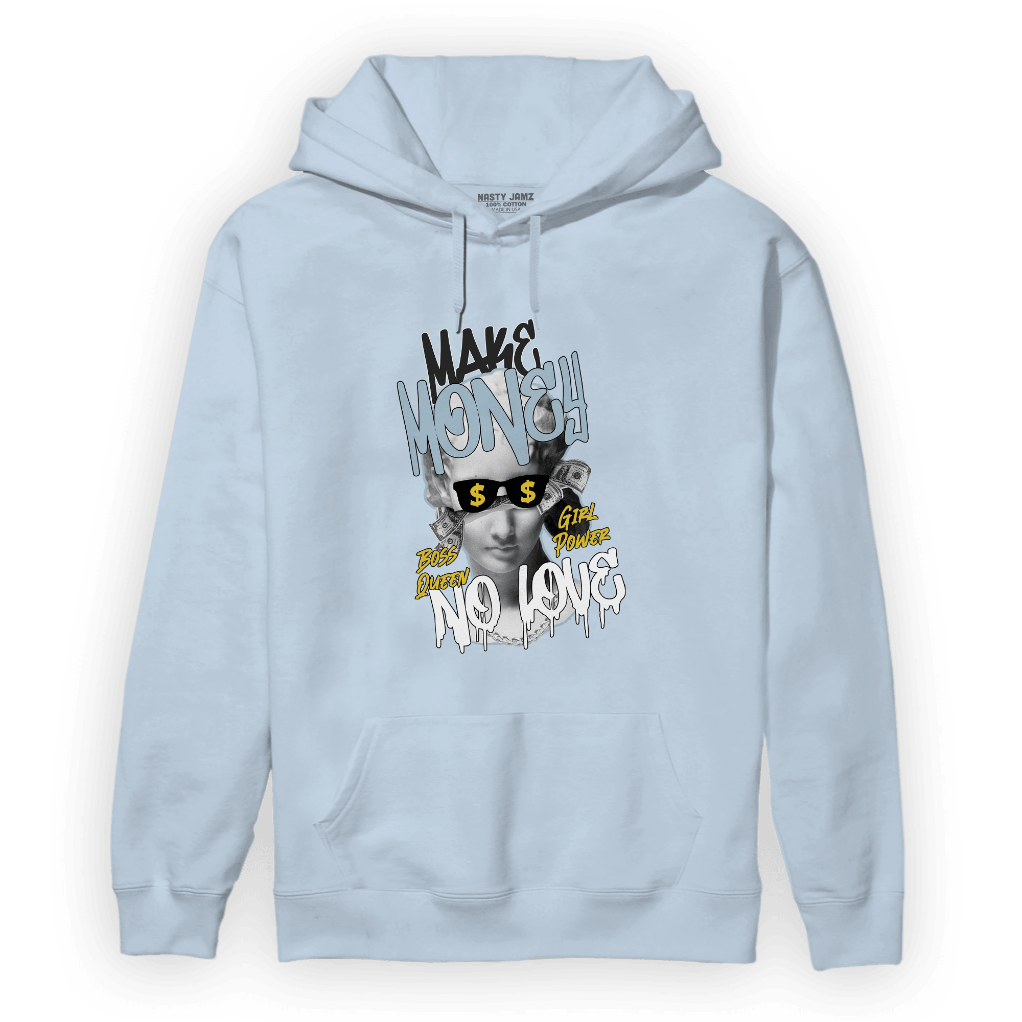 Blue Grey 13s Hoodie Match Make Money No Love - NastyJamz