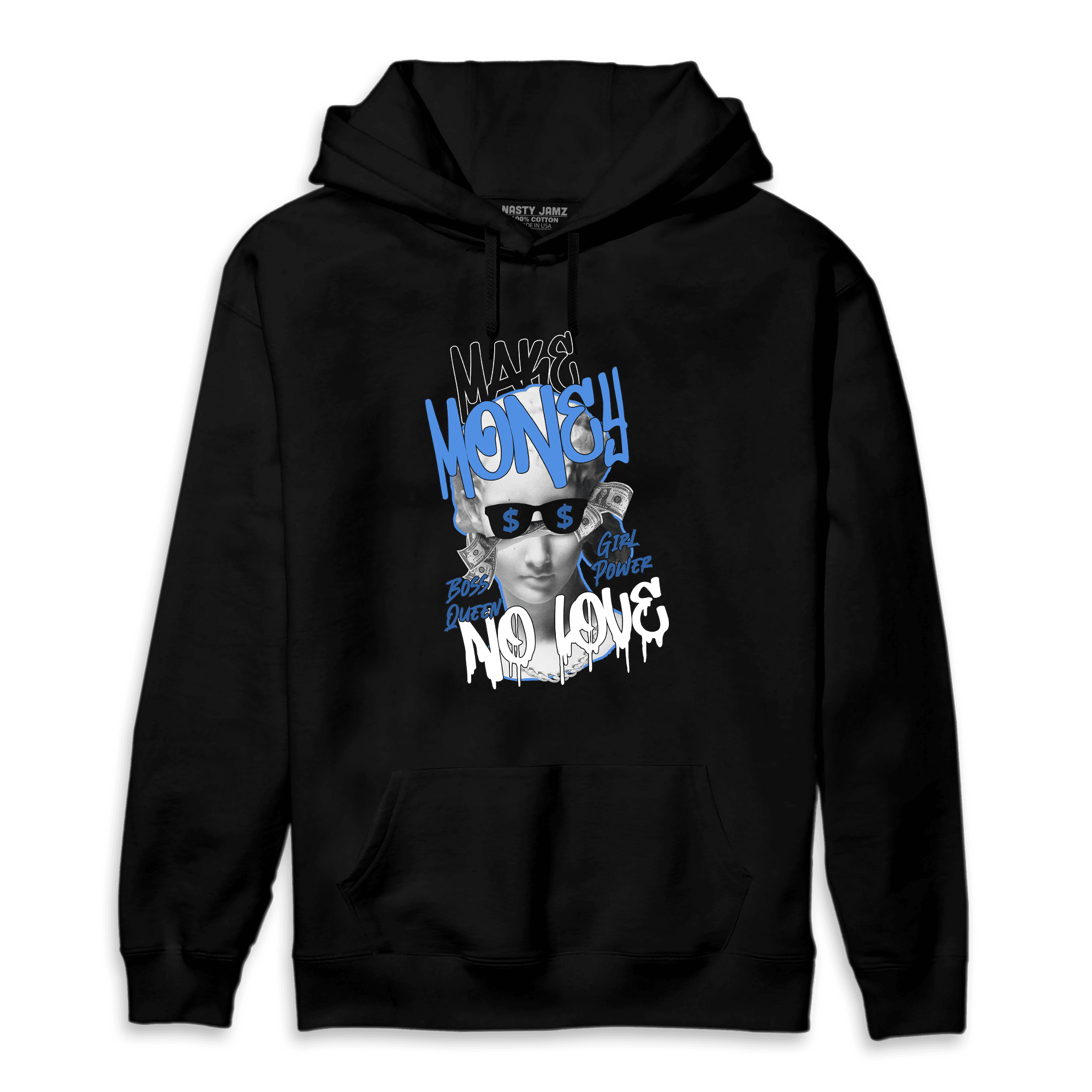 University Blue Toe 1s Hoodie Match Make Money No Love - NastyJamz