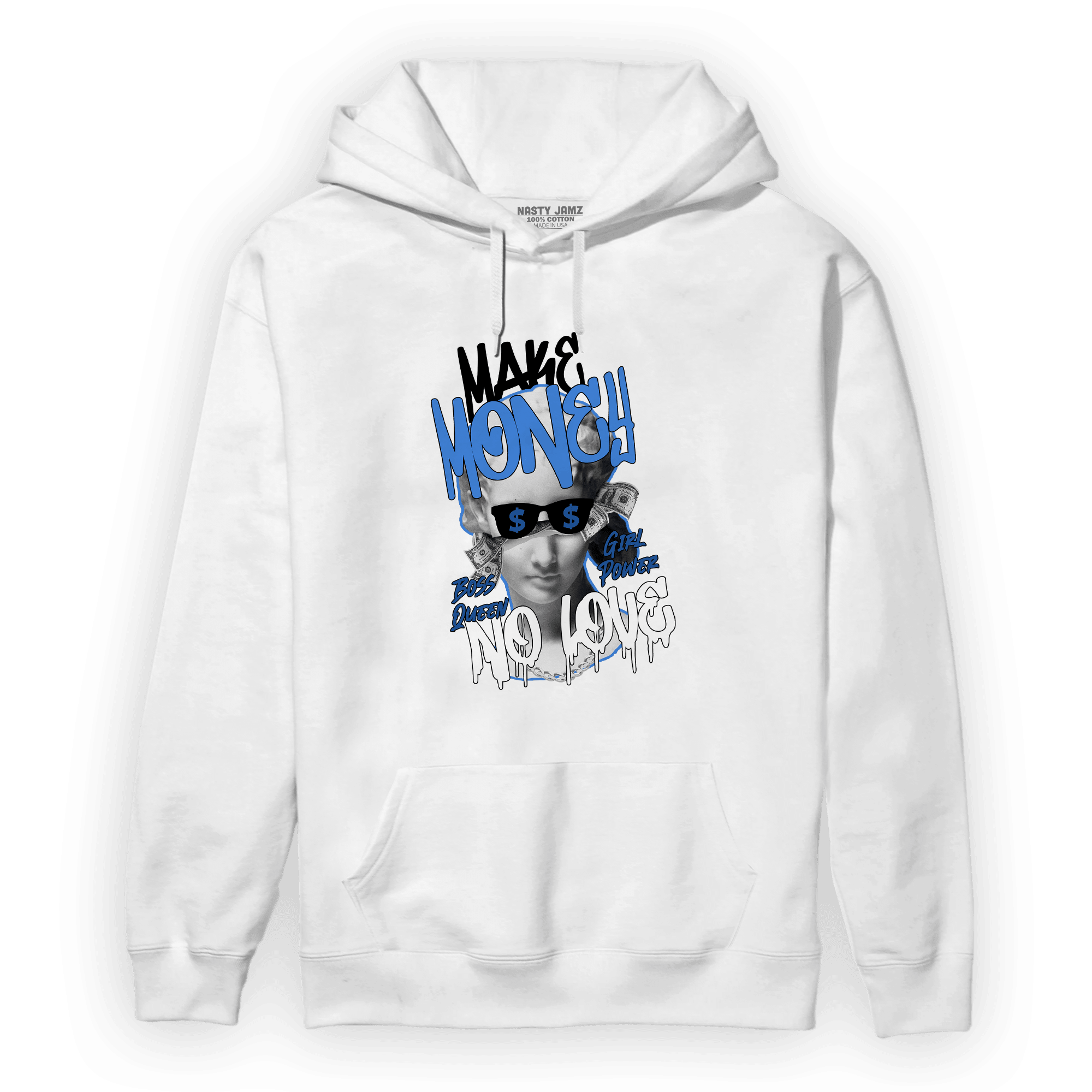 University Blue Toe 1s Hoodie Match Make Money No Love - NastyJamz