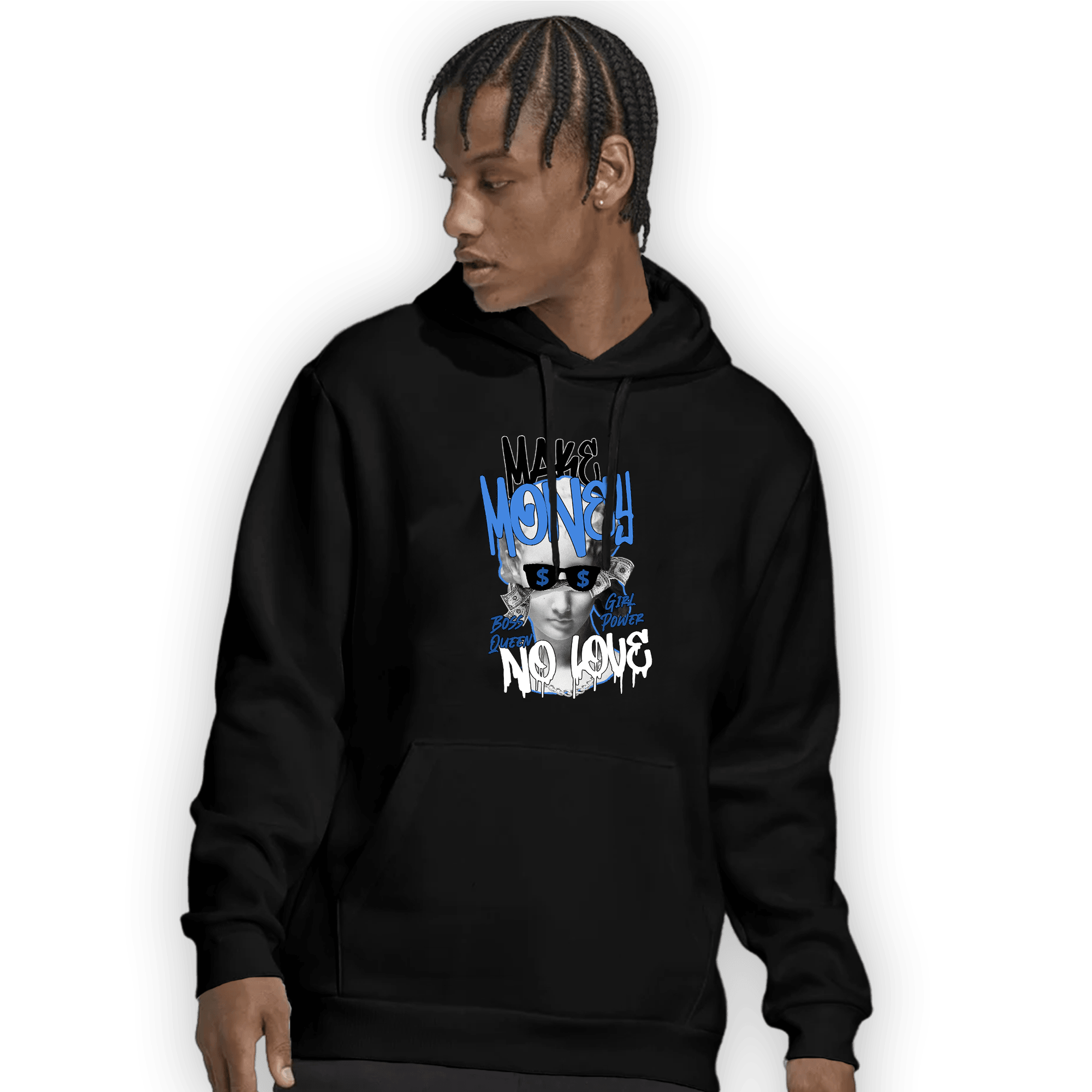 University Blue Toe 1s Hoodie Match Make Money No Love - NastyJamz