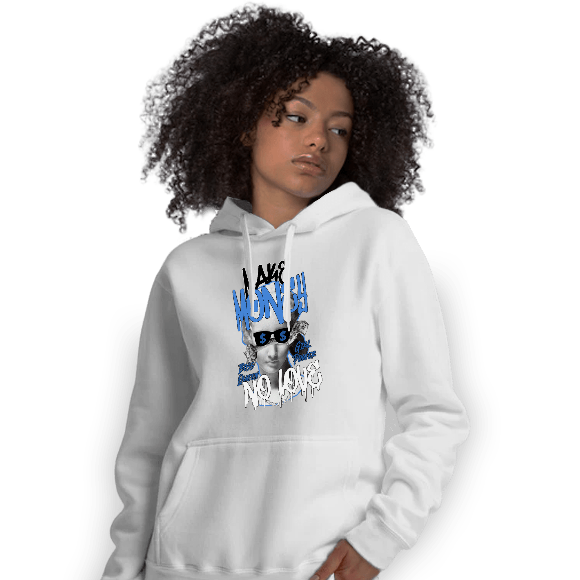 University Blue Toe 1s Hoodie Match Make Money No Love - NastyJamz