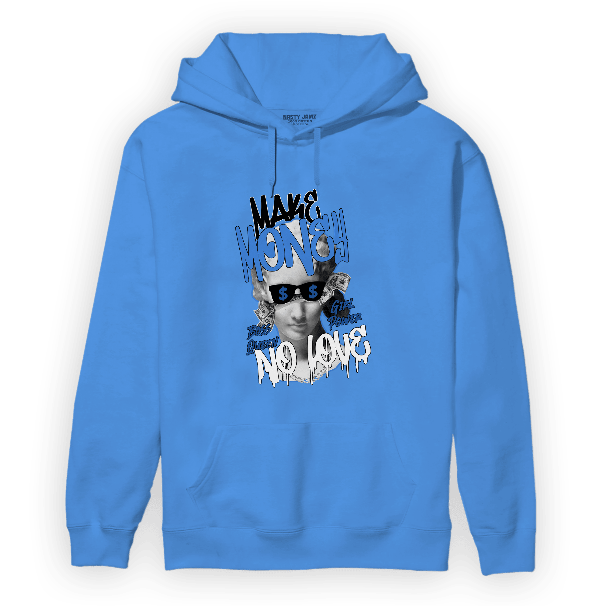 University Blue Toe 1s Hoodie Match Make Money No Love - NastyJamz