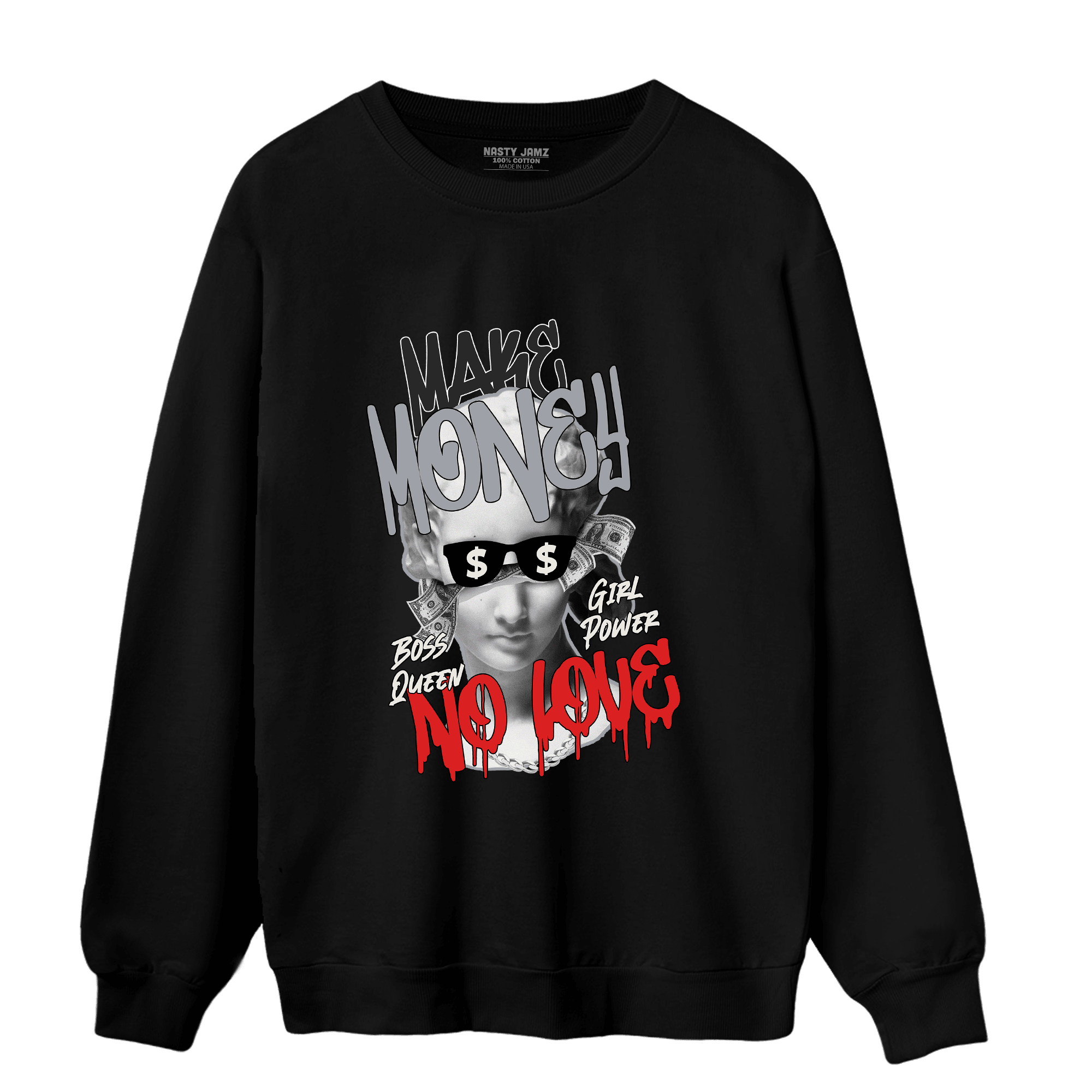 Bred Reimagined 4s Sweatshirt Match Make Money No Love - NastyJamz