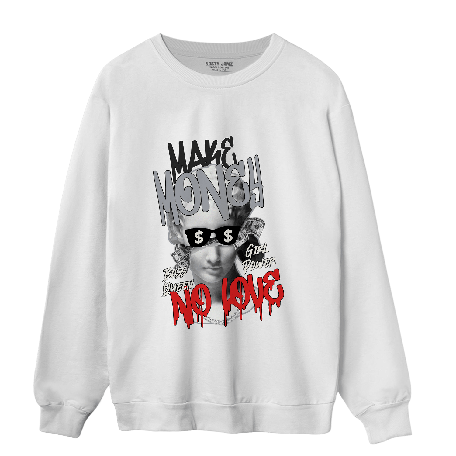 Bred Reimagined 4s Sweatshirt Match Make Money No Love - NastyJamz