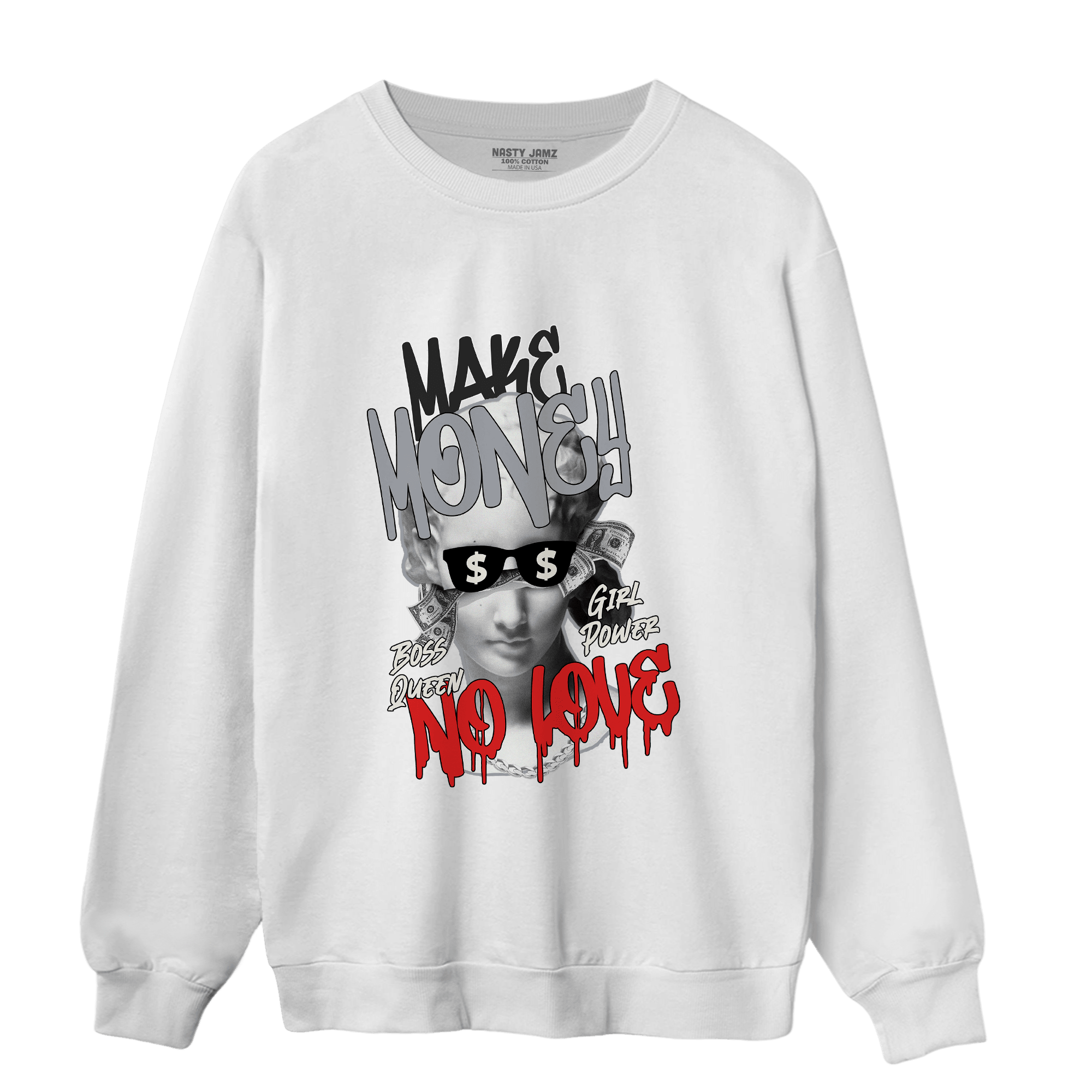Bred Reimagined 4s Sweatshirt Match Make Money No Love - NastyJamz